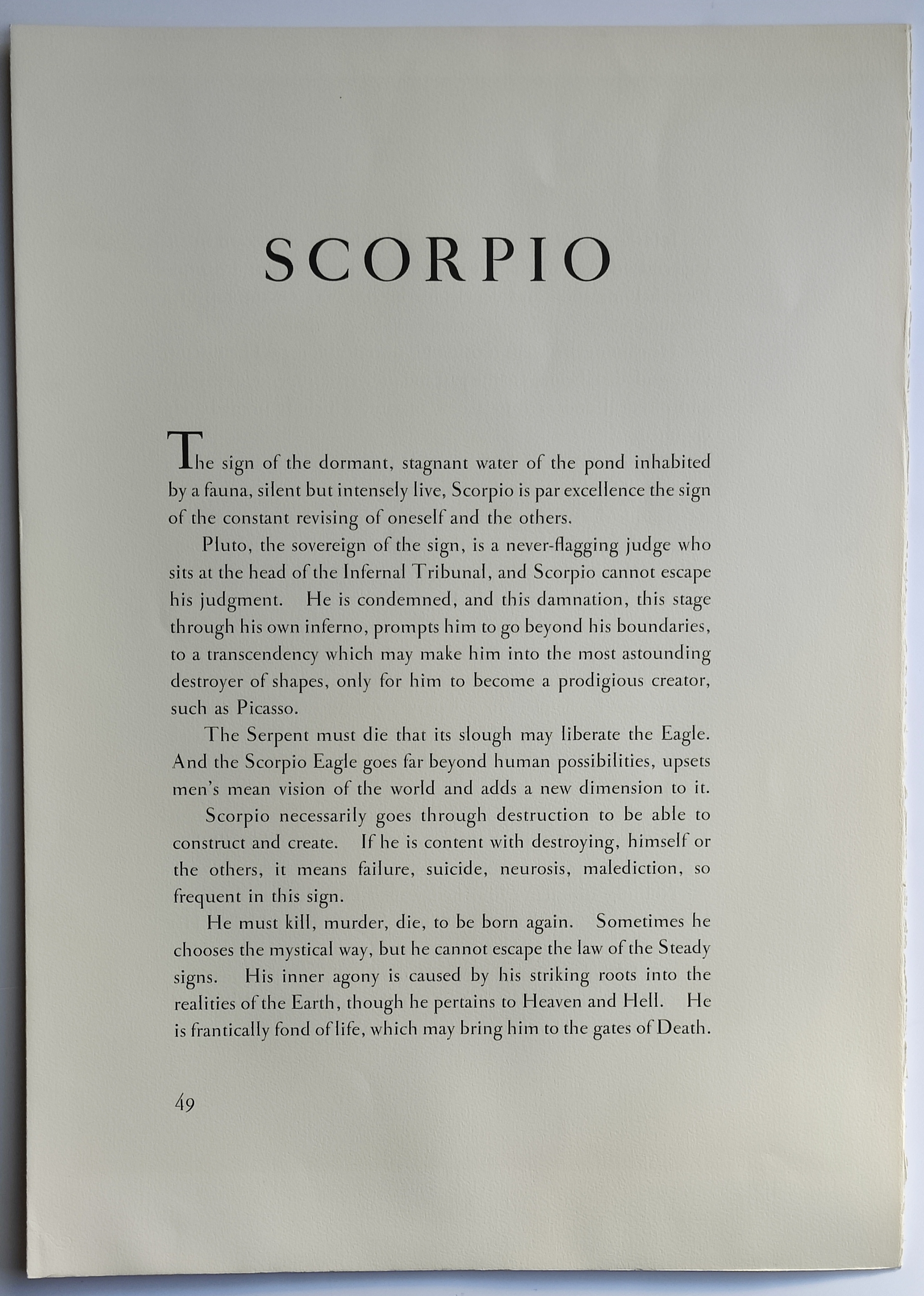 Scorpio from Signs of the Zodiac