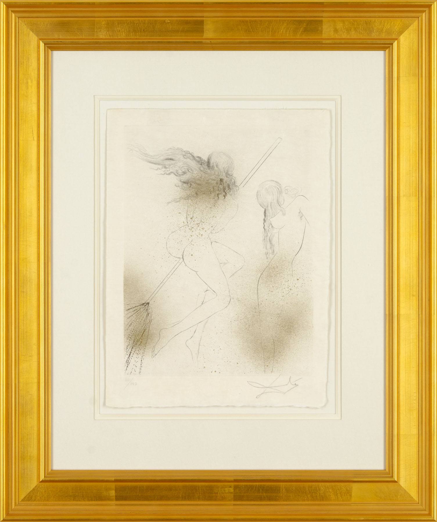 Artwork by Salvador Dalí, Sorcières Au Balai, Made of Drypoint 