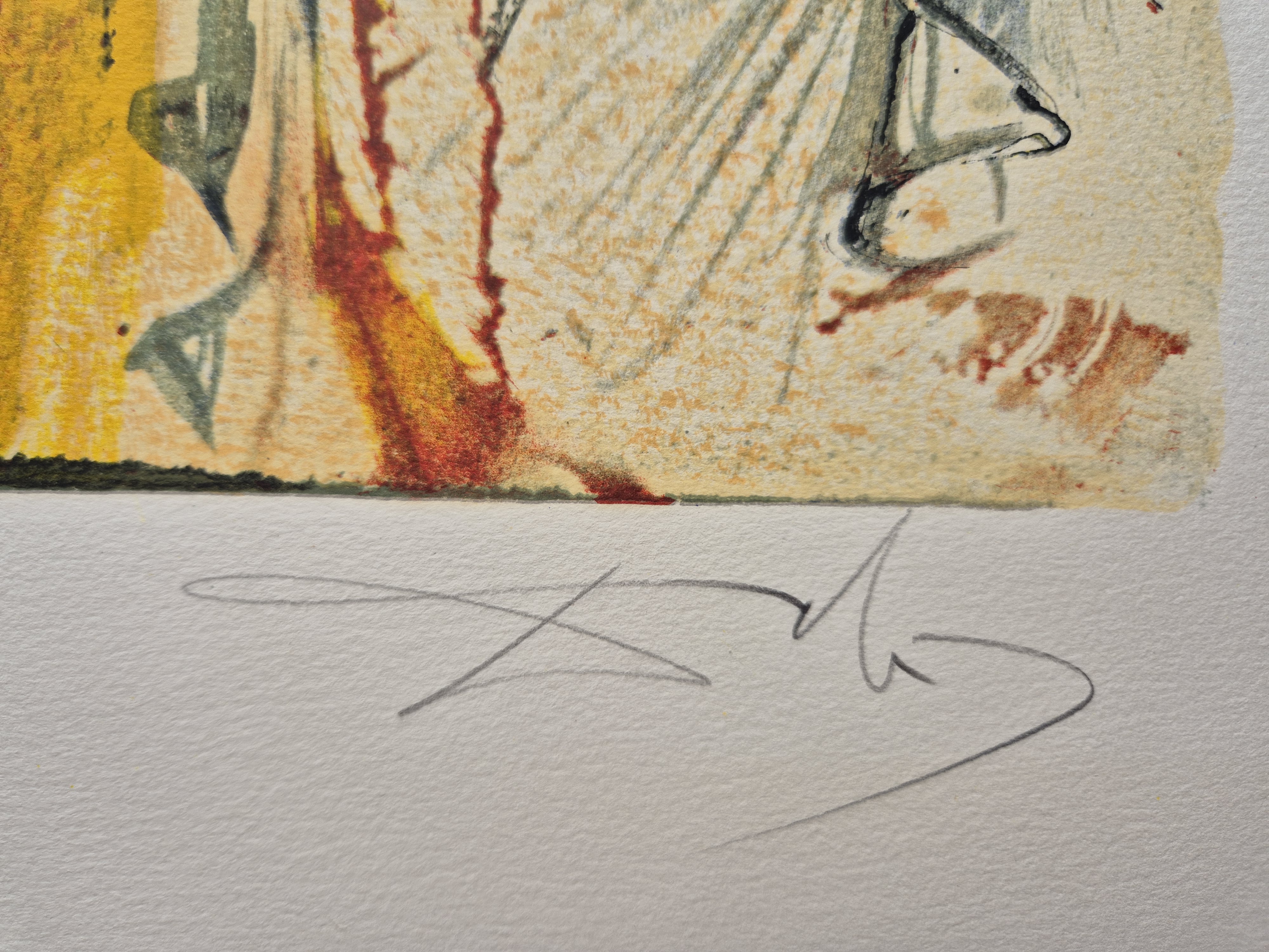 A painting of three women sitting on a bench.