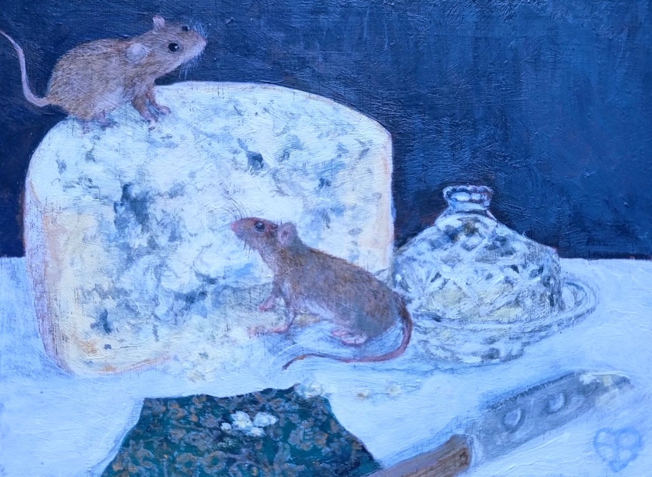 Mice in Blue by Sam Ferriday Barnes, early 20th century
