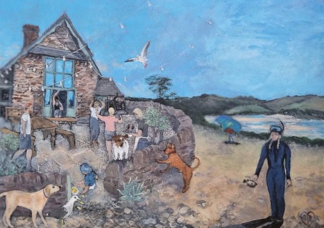 No Jacket Required, The Schoolhouse Mothecombe, Devon by Sam Ferriday Barnes, early 20th century