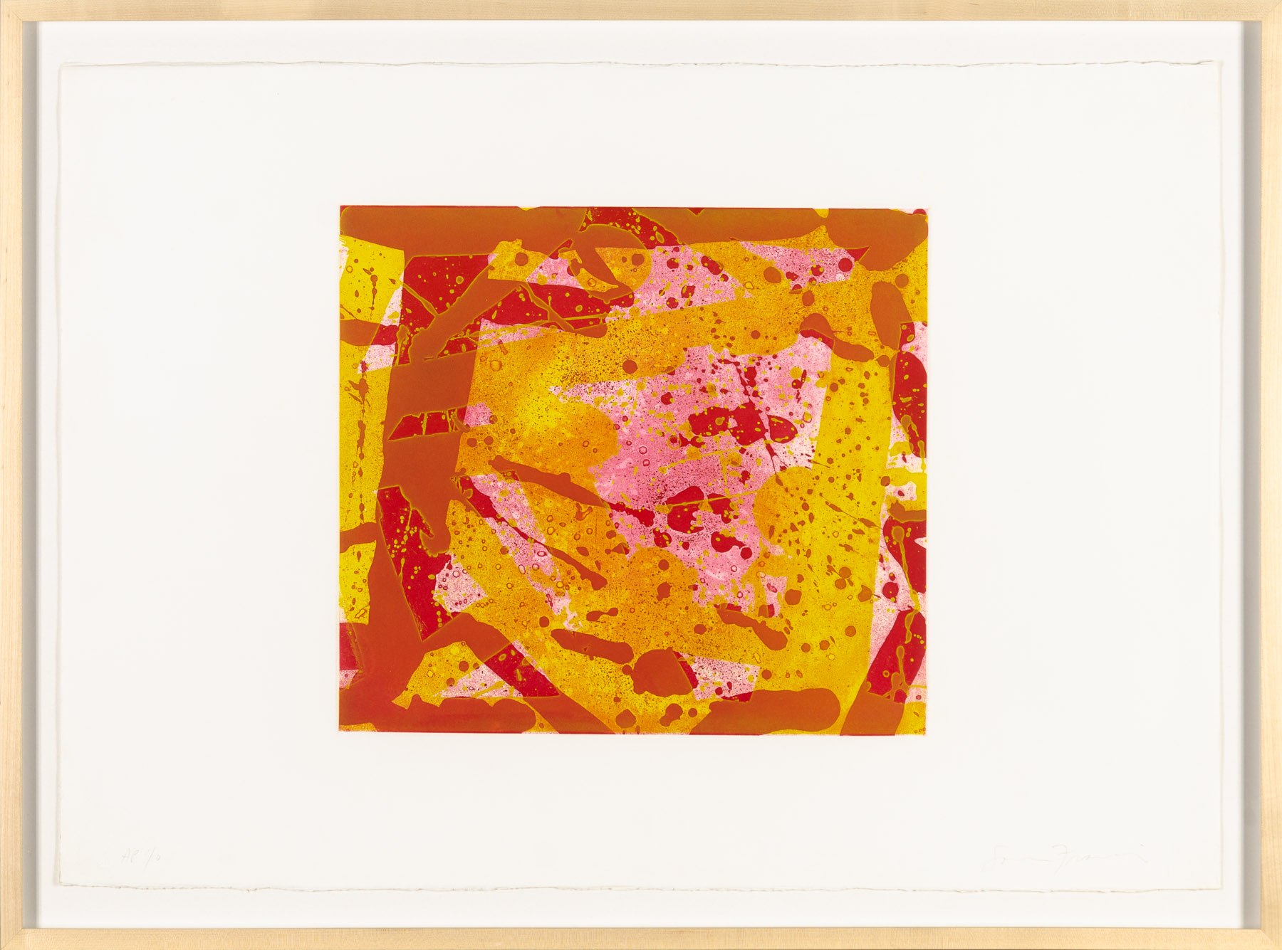 Artwork by Sam Francis, Red Coral (Sfe-3a), Made of Etching & Aquatint 
