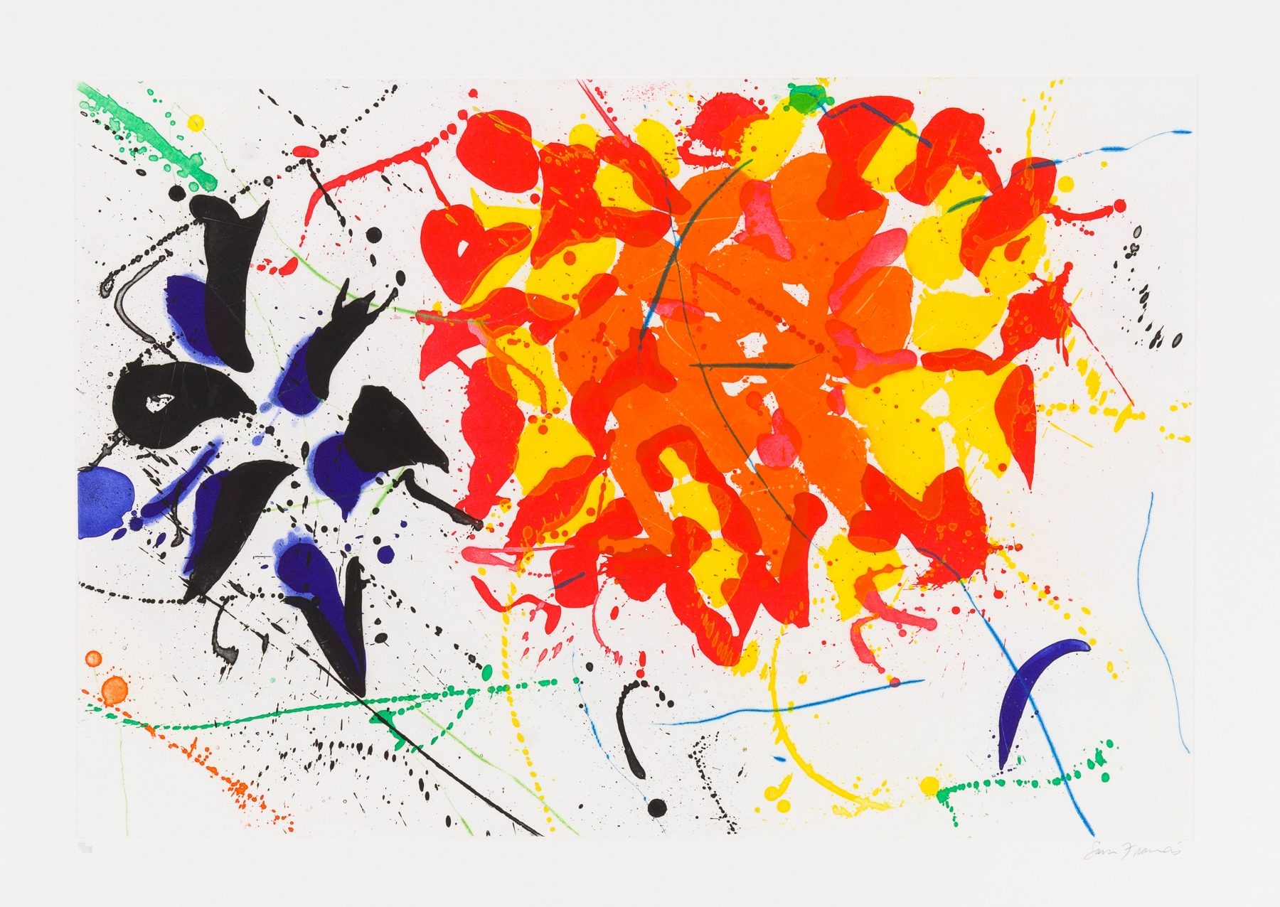 Artwork by Sam Francis, Untitled Red (American Foundation; Sfe-080rc), Made of Etching, Aquatint & Drypoint 