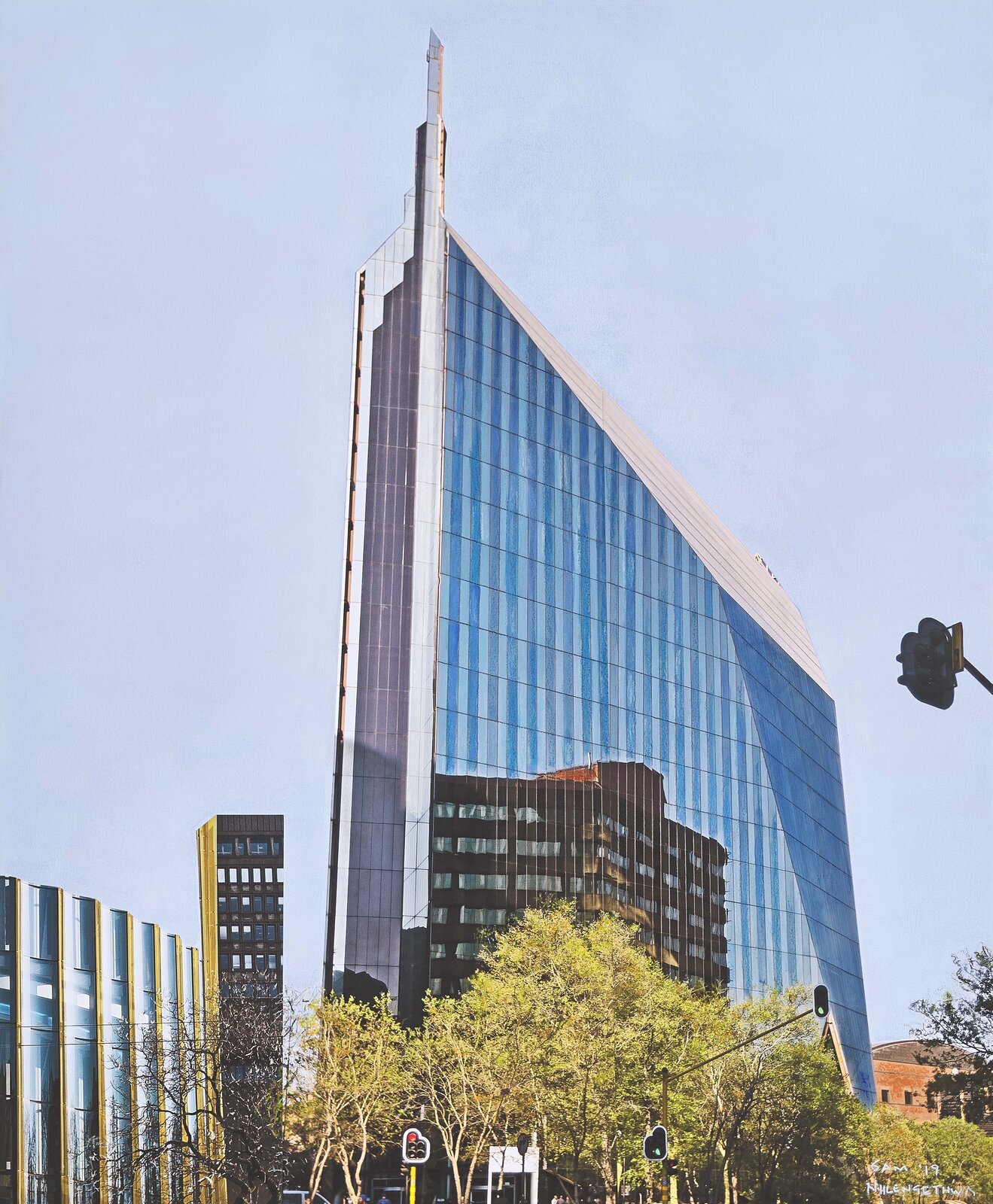 Artwork by Sam Nhlengethwa, 11 Diagonal Street, Made of Mixed media on canvas 