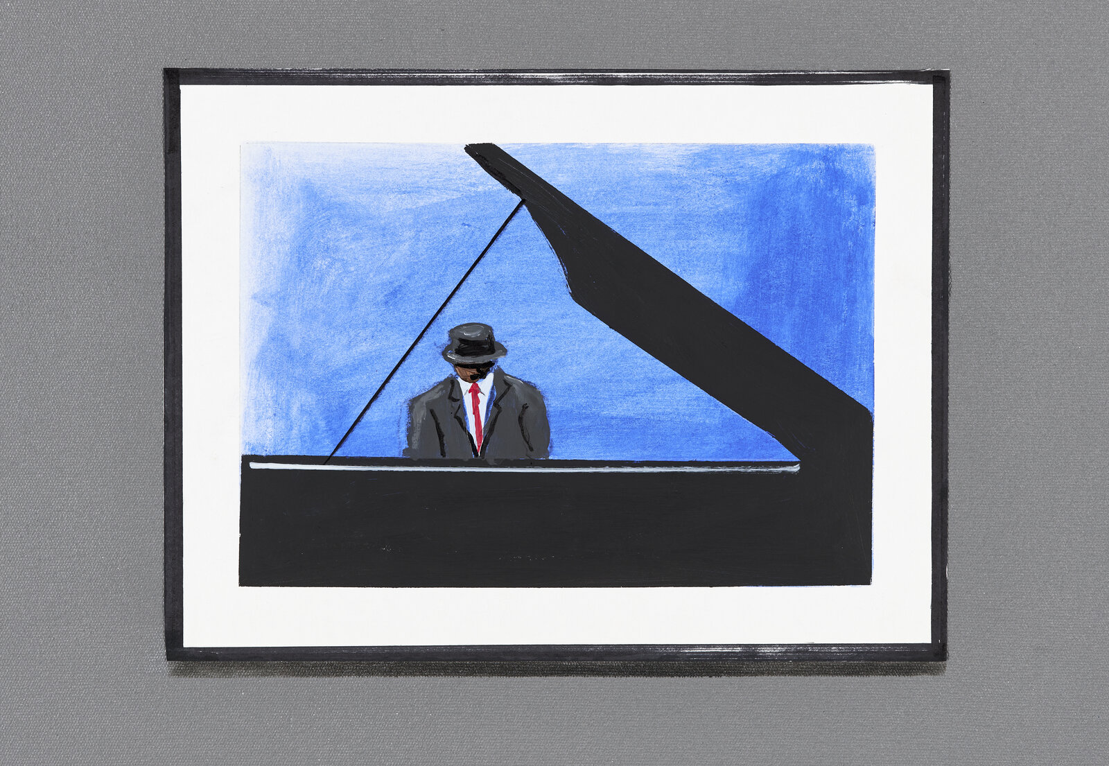 Artwork by Sam Nhlengethwa, Dark Grey Wall II, Made of Mixed media collage and oil paint on canvas 