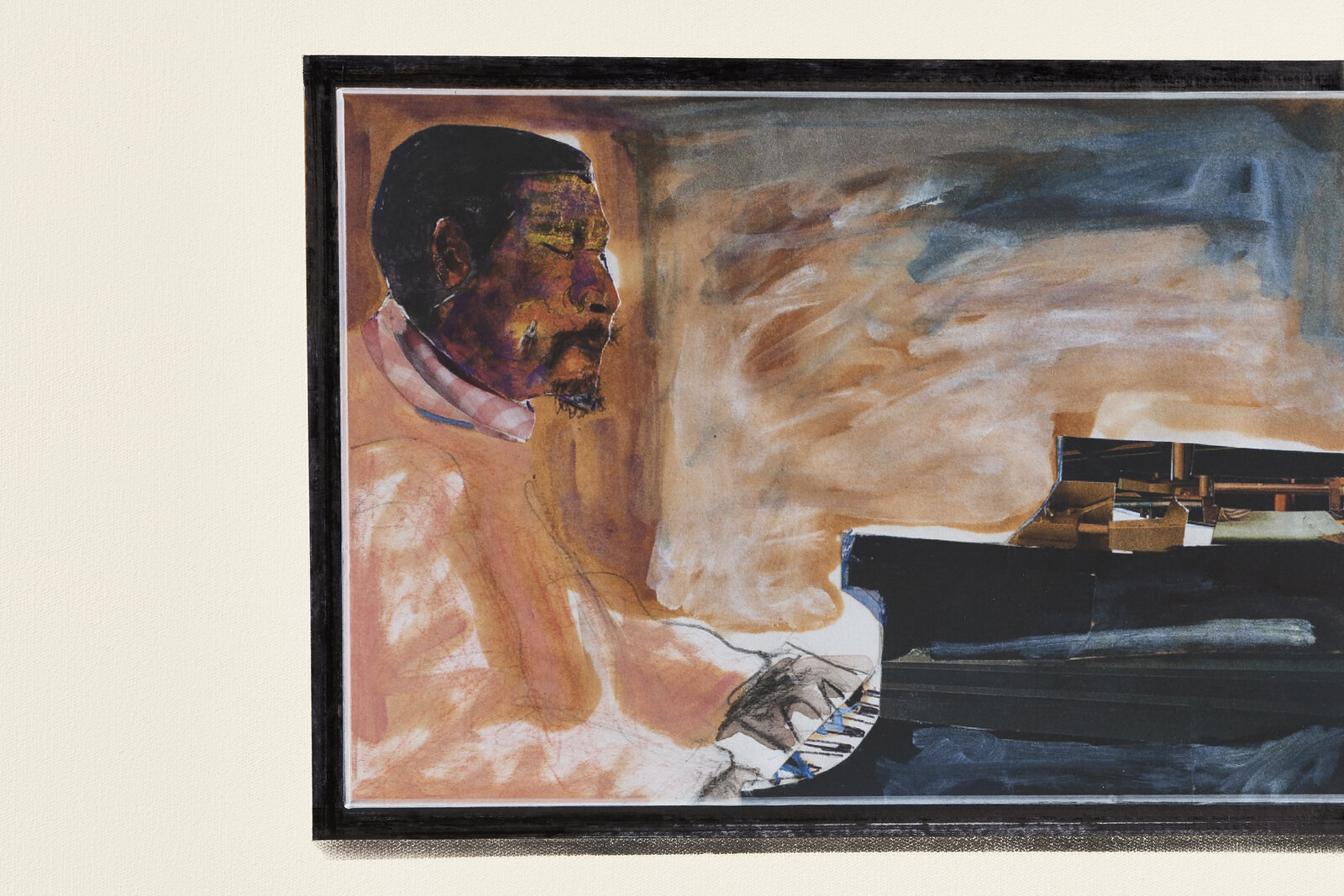 Artwork by Sam Nhlengethwa, The red couch, Made of Mixed media collage and oil paint on canvas 