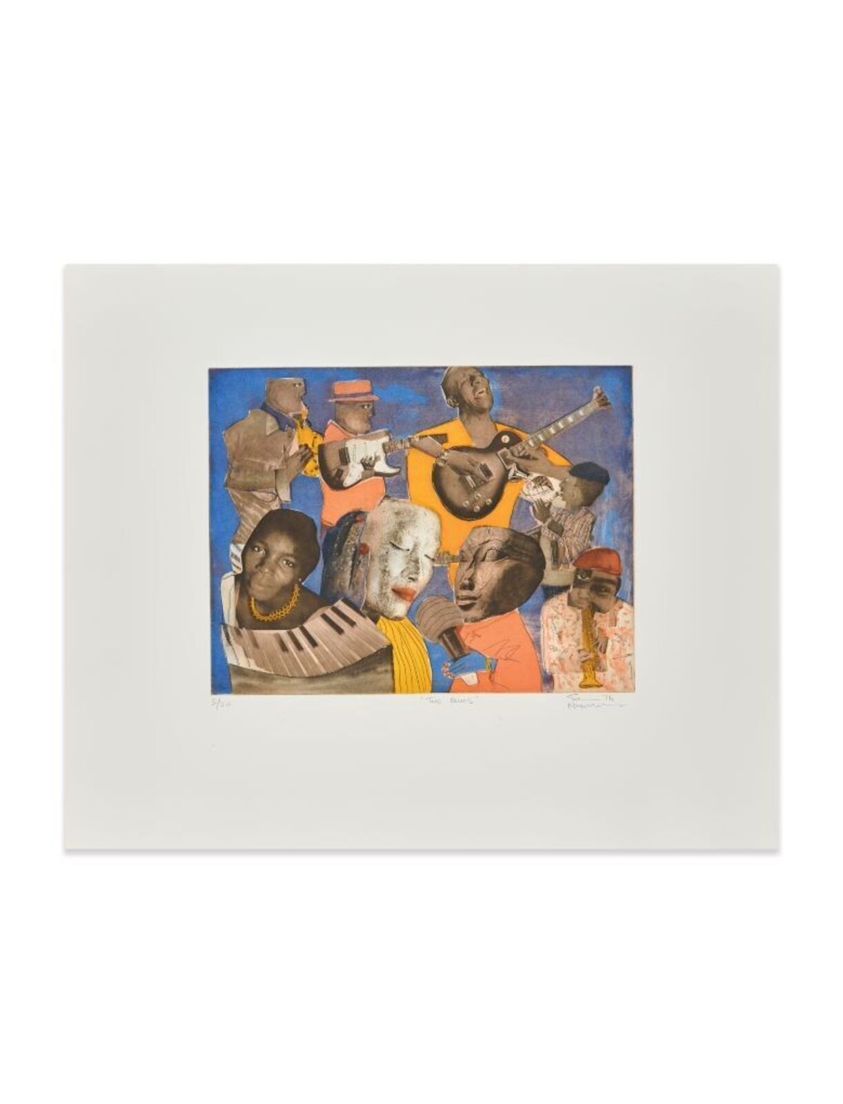 a painting of a group of people playing instruments