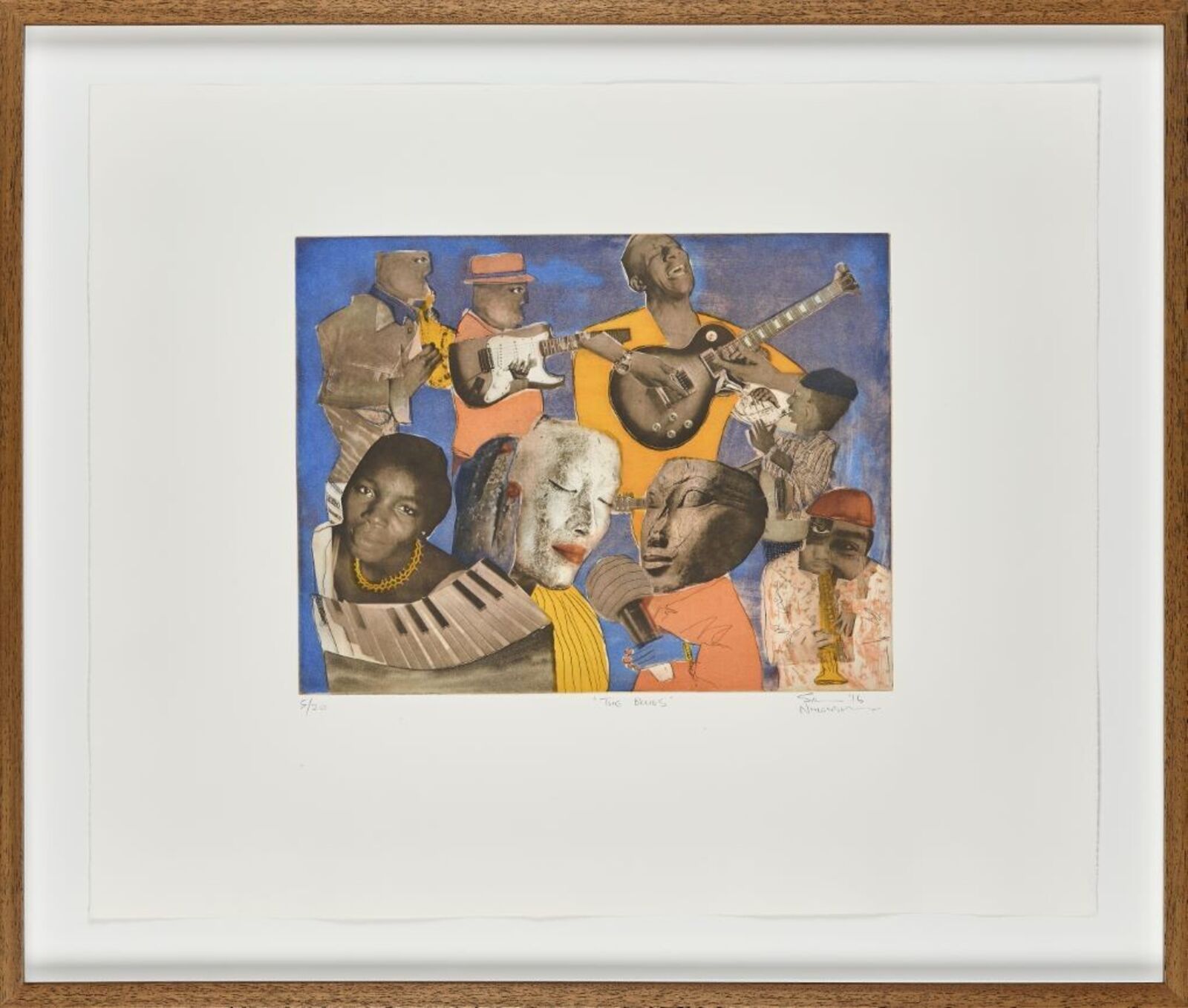 a painting of a group of people playing instruments