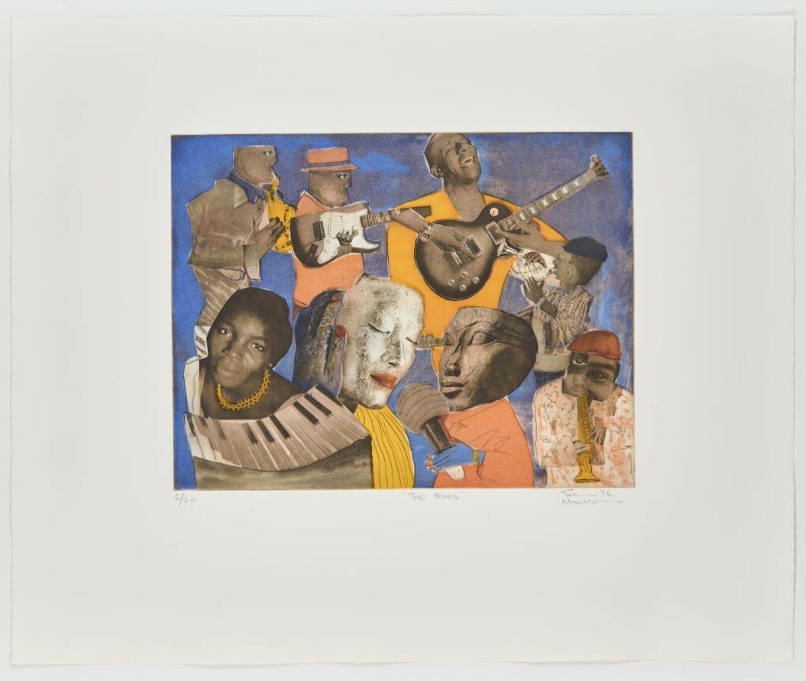 a painting of a group of people playing instruments