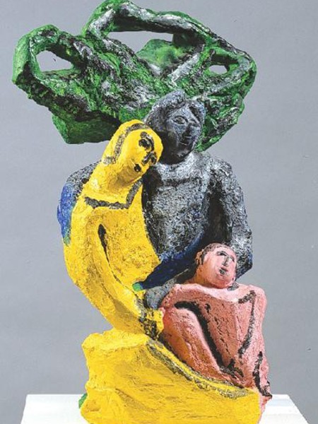 Artwork by Sandro Chia, Figure con Albero, Made of Ceramic 