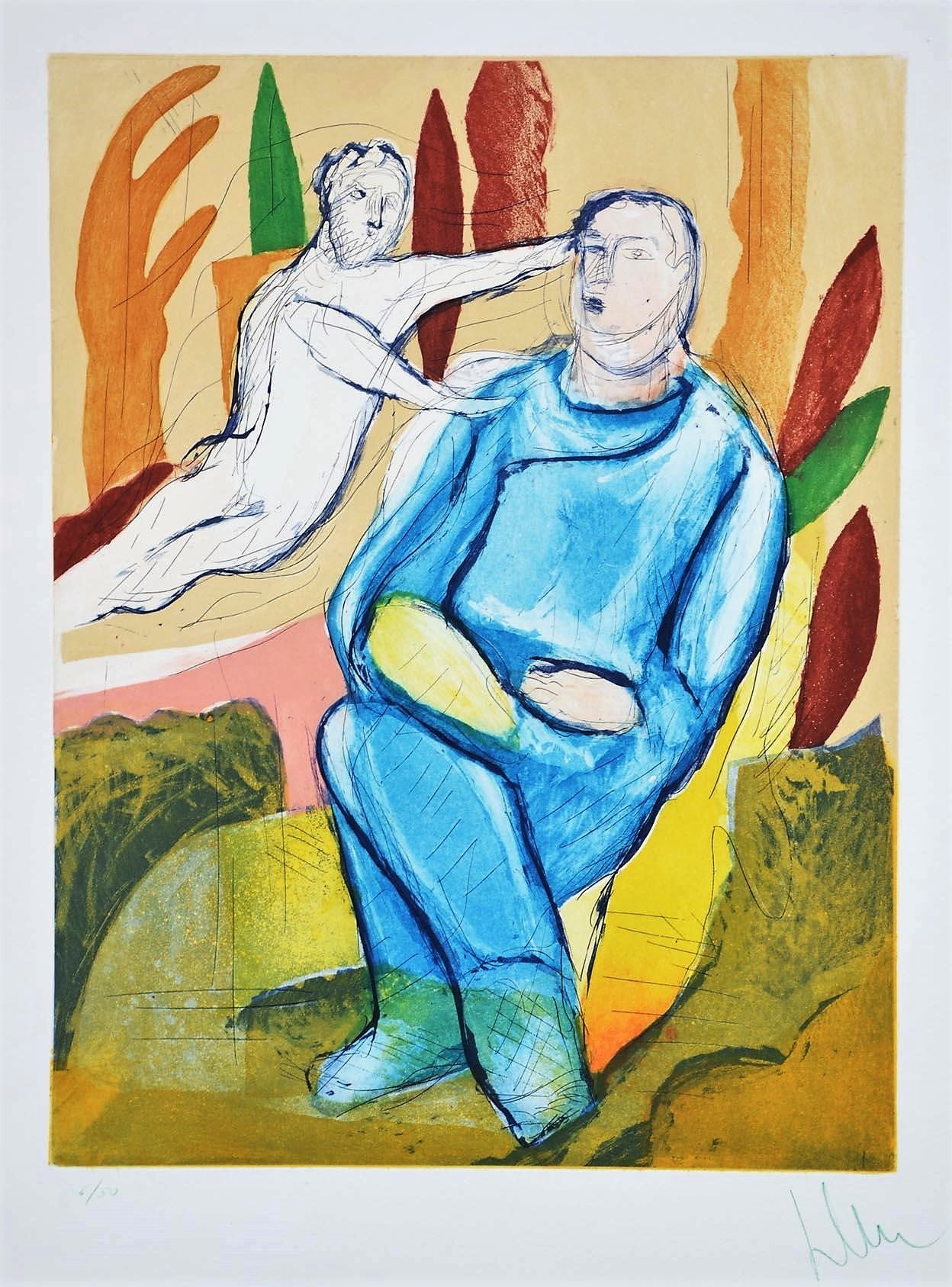 Artwork by Sandro Chia, Interferenza, Made of Aquatint, Etching 