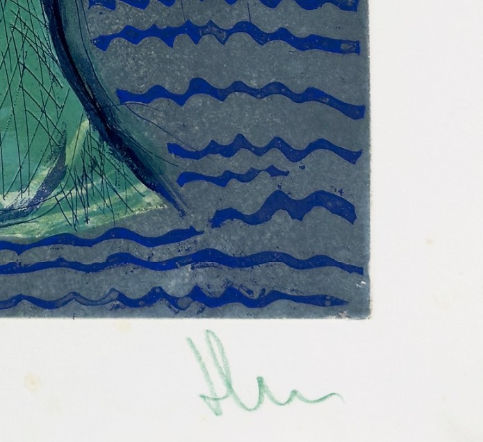 Artwork by Sandro Chia, L'enigma del volto, Made of Aquatint, Linocut 