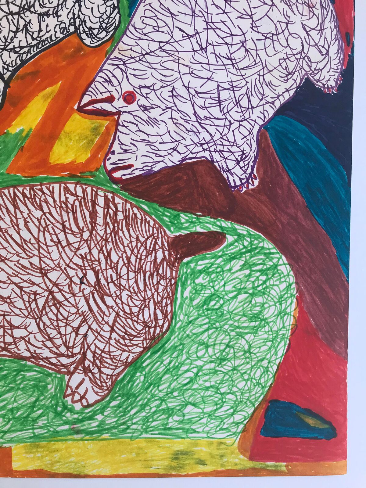 Artwork by Sarah Mary Taylor, 3 Little Pigs, Made of Felt tip marker on paper 