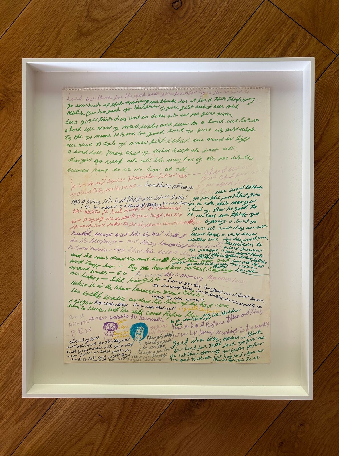 A piece of paper with handwriting on it. 