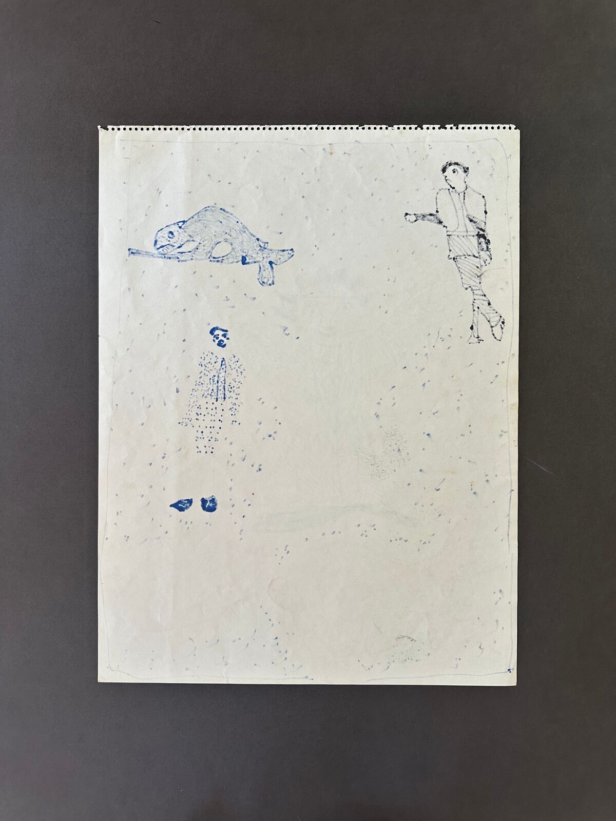 Artwork by Sarah Mary Taylor, The Pig and Rabbit, Made of Felt tip marker on paper 