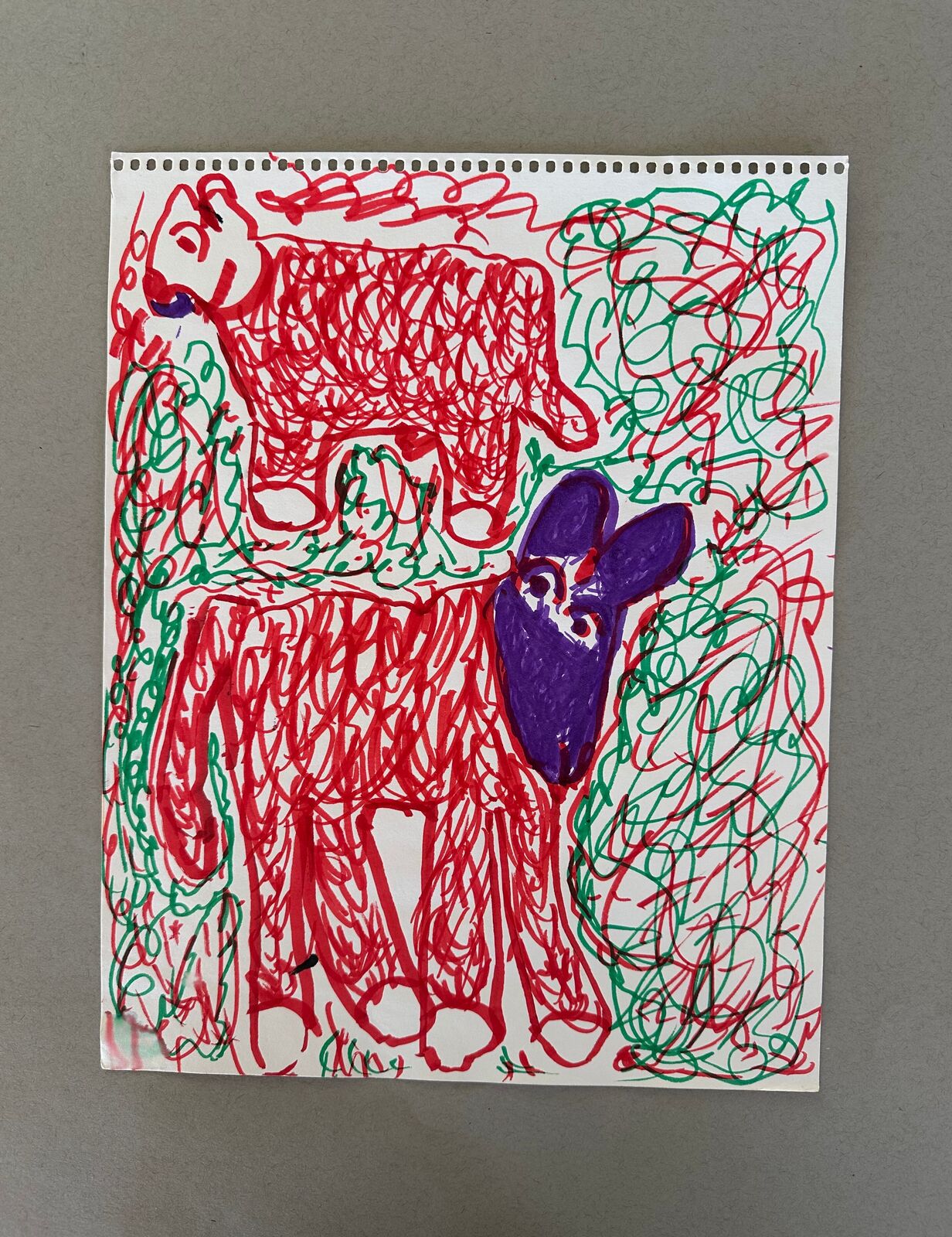 Artwork by Sarah Mary Taylor, Untitled (2 animals), Made of Felt tip marker on paper 