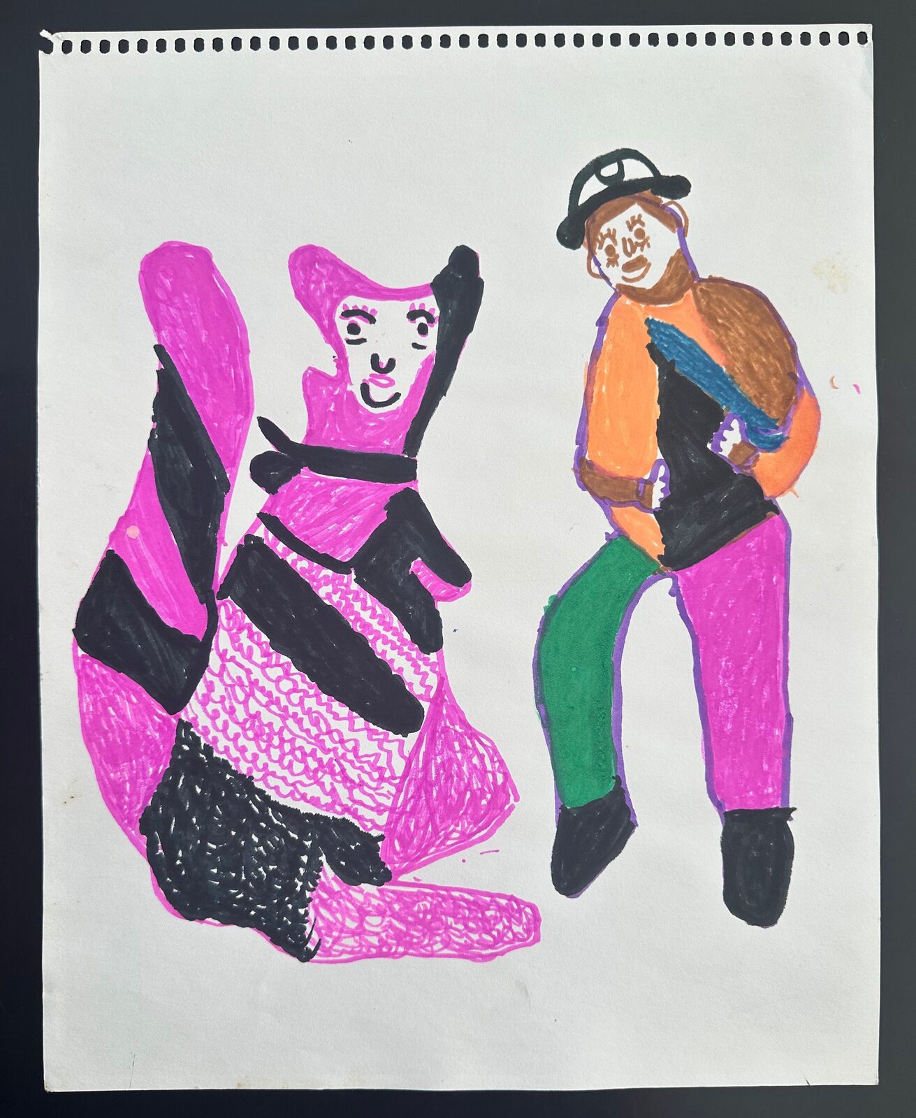 Untitled (man in hat with large animal) by Sarah Mary Taylor, circa 1990s