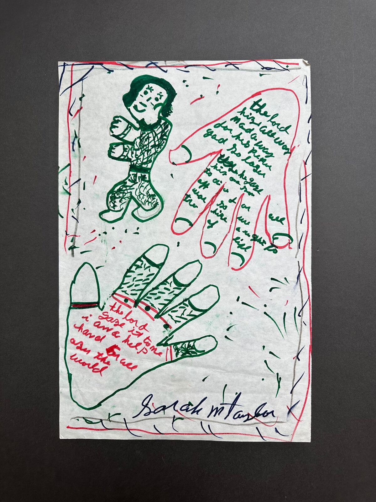 Untitled (two hands and a figure) by Sarah Mary Taylor, circa 1990s