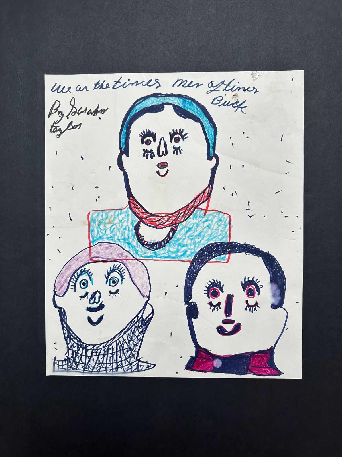 Artwork by Sarah Mary Taylor, Untitled (We ar the Times), Made of Felt tip marker on paper 