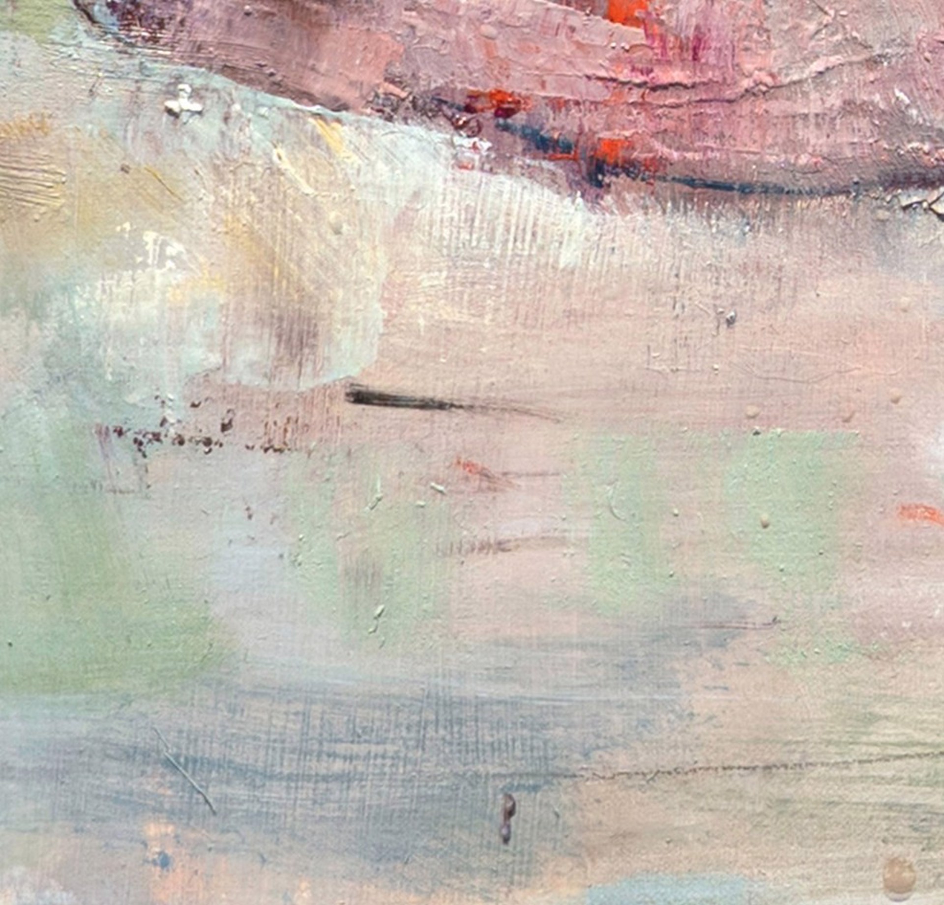 A painting of two red candles on a white surface.