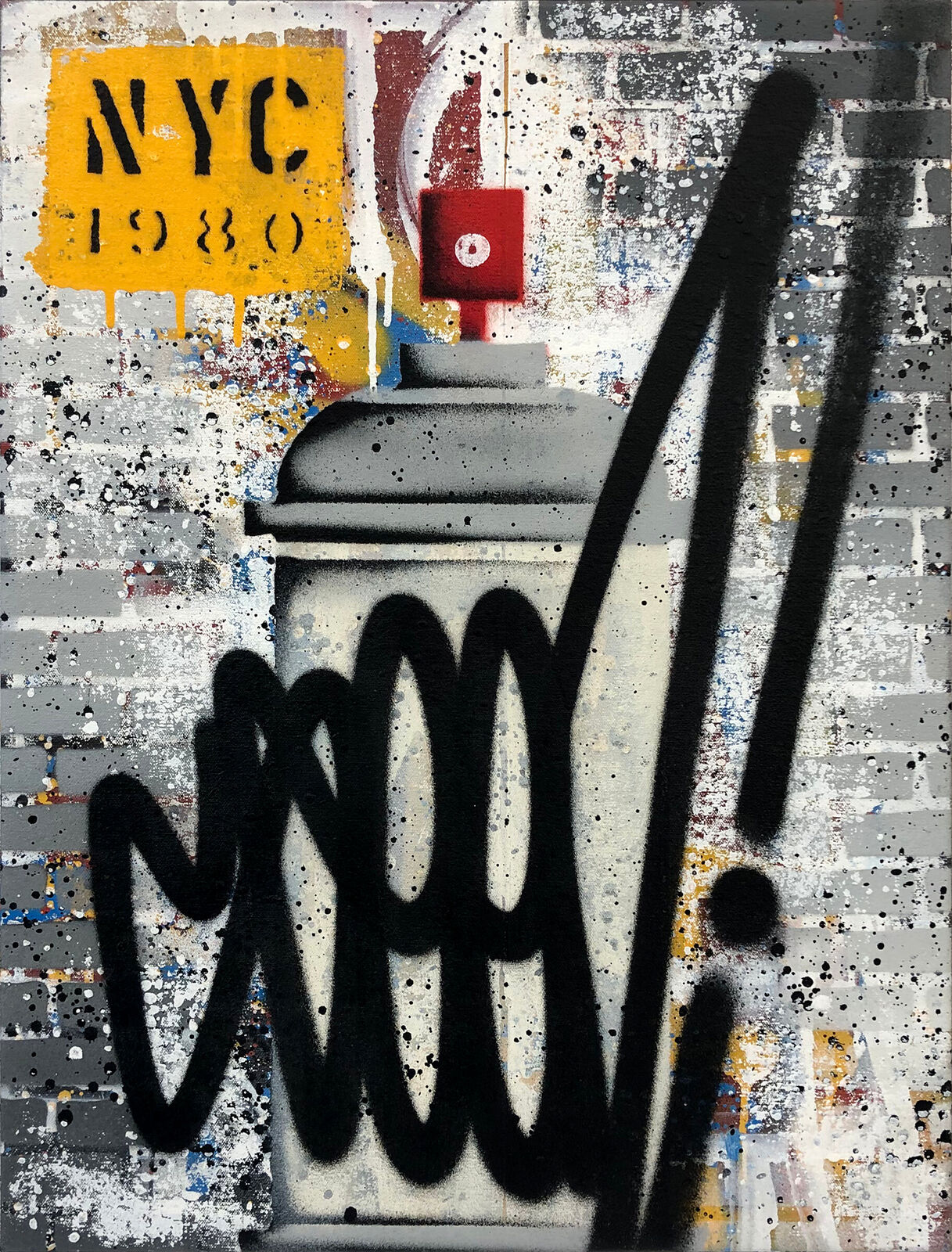 NYC 1980 (Grey), original painting on canvas by Richard Mirando, 2023
