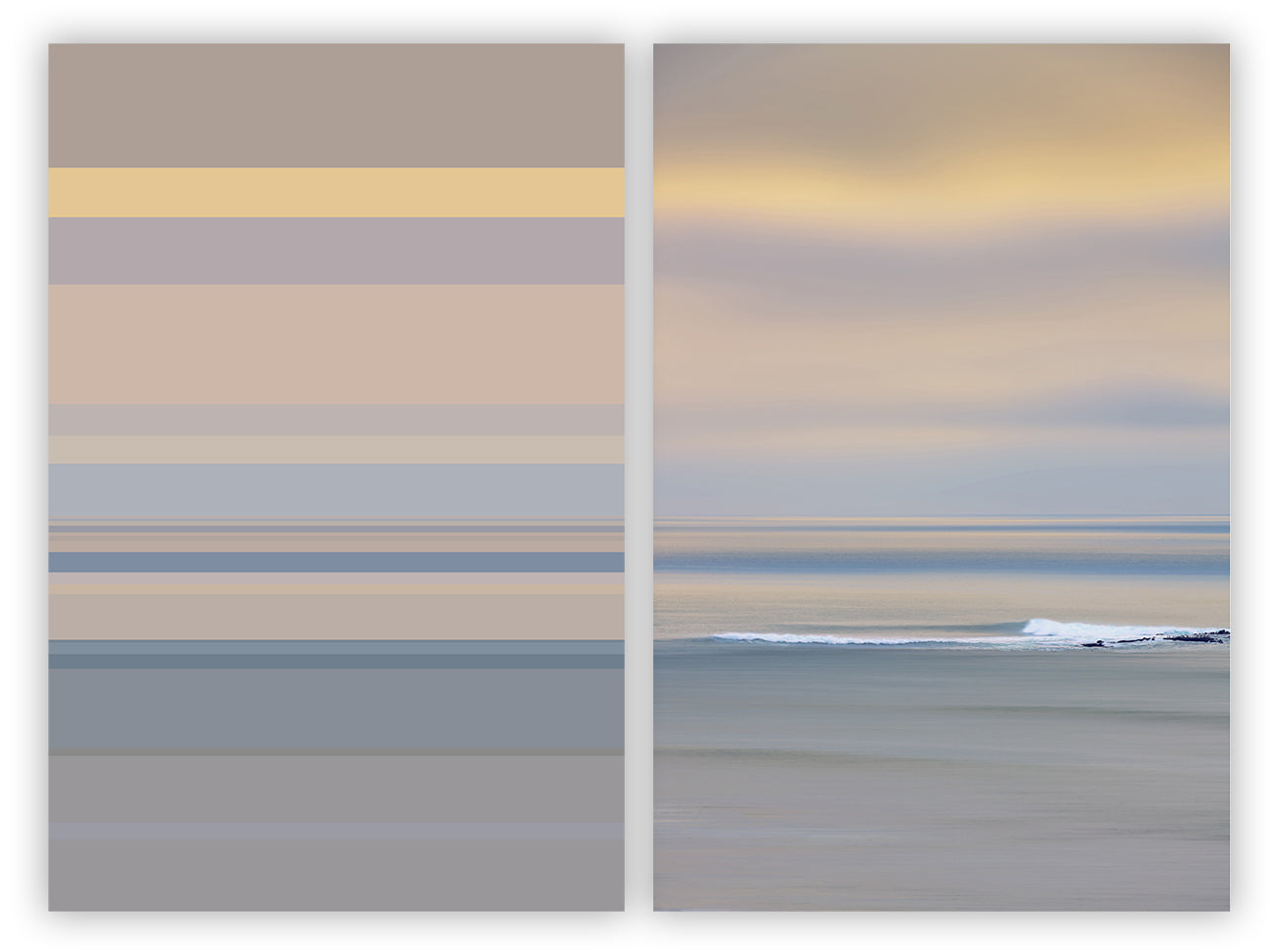 A picture of a beach with a sunset in the background.