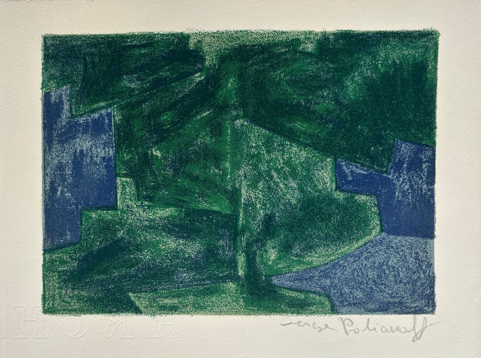 Composition bleue et verte by Serge Poliakoff, 1963