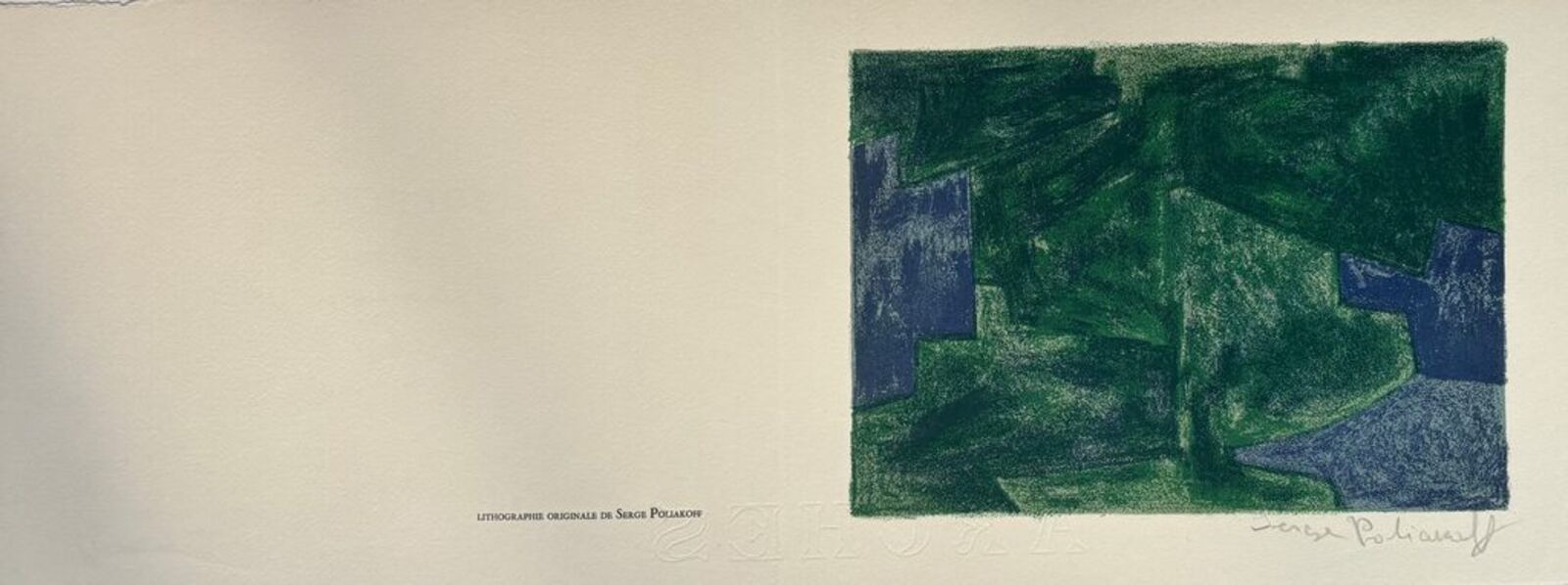 Artwork by Serge Poliakoff, Composition bleue et verte, Made of Lithograph 