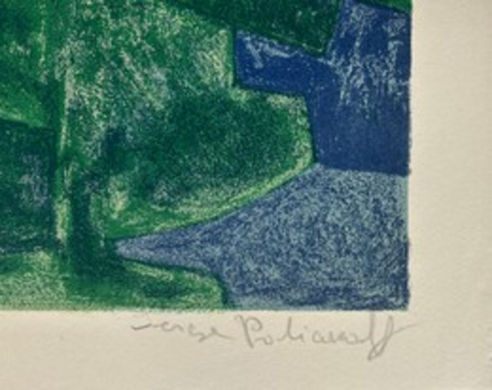 Artwork by Serge Poliakoff, Composition bleue et verte, Made of Lithograph 