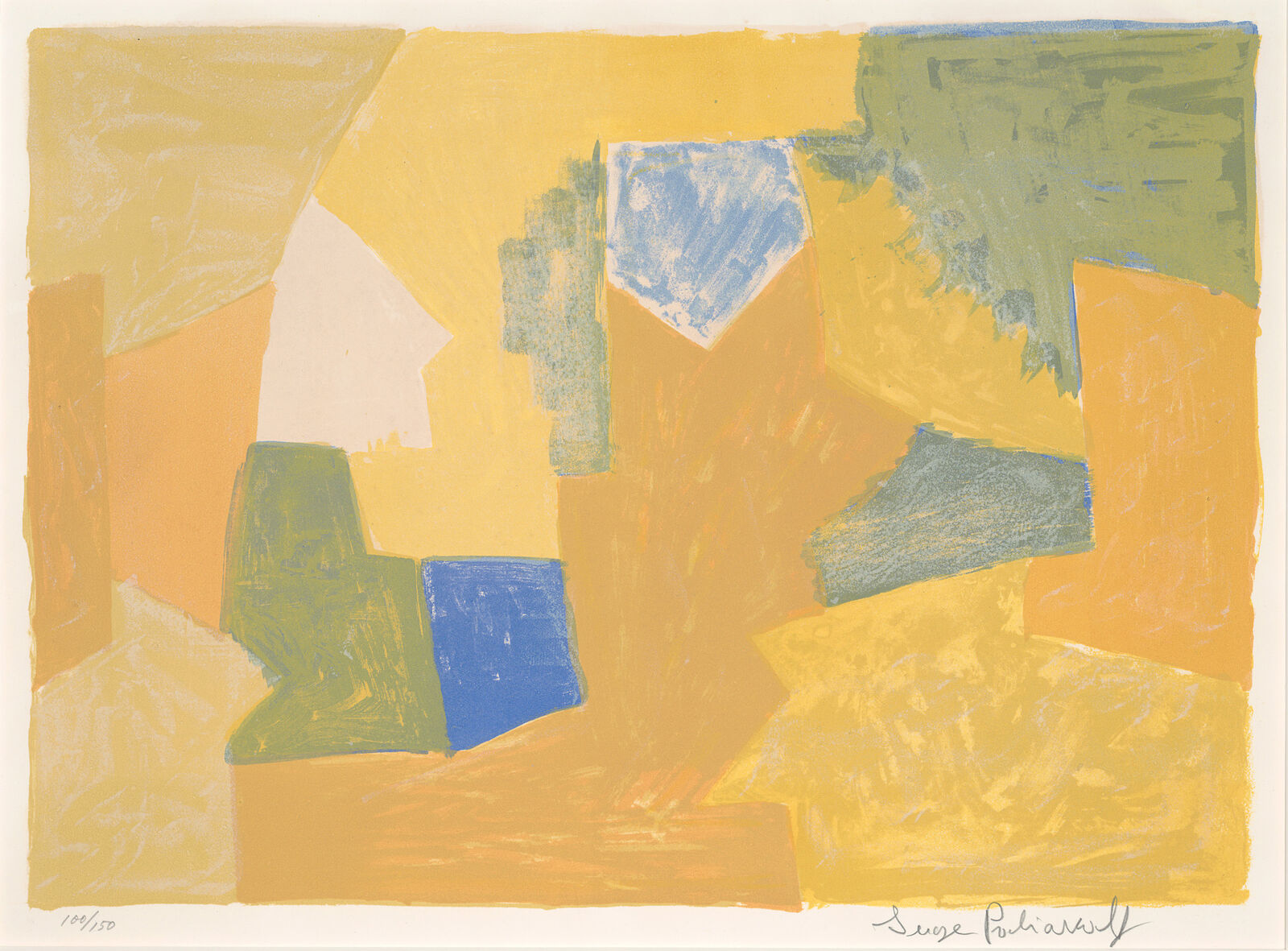 Composition jaune, orange et verte - L14 by Serge Poliakoff, 1957