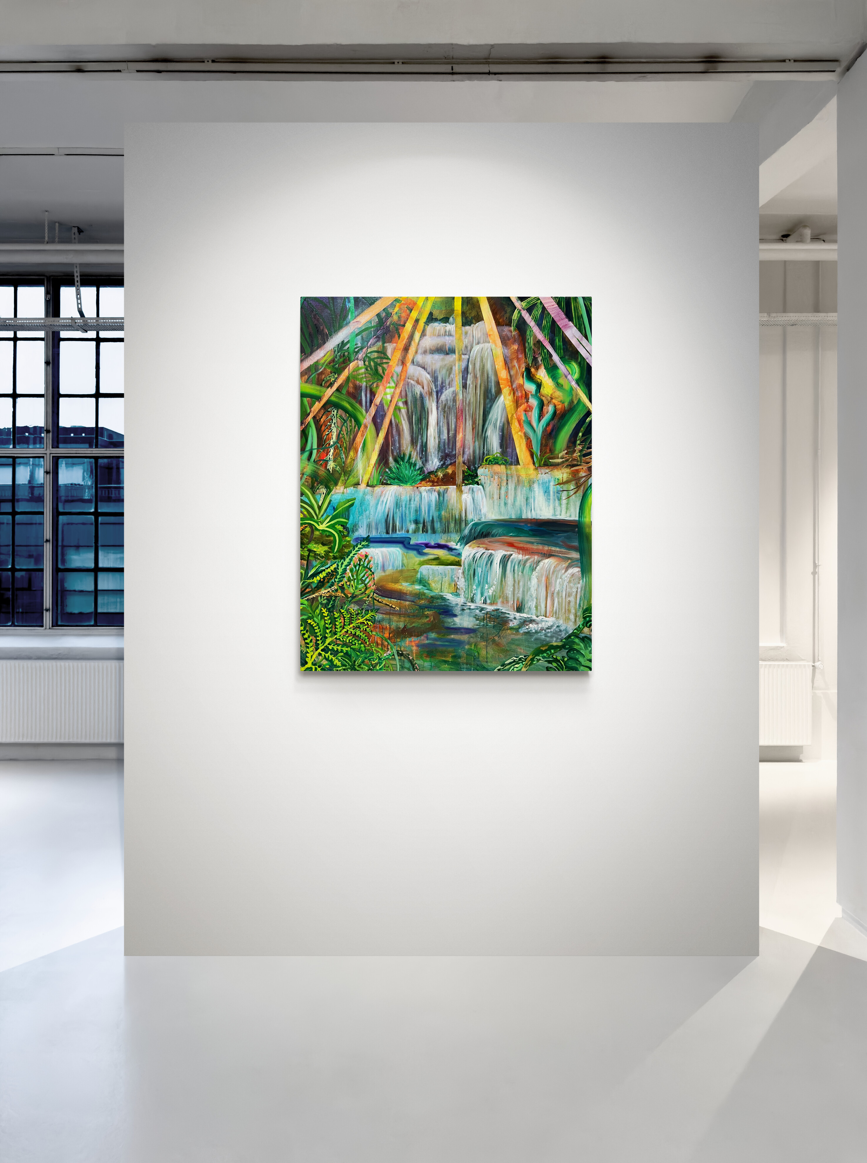 Artwork by Oh Seung Kyung, Sunblessed Waterfalls, Made of Oil on Canvas 