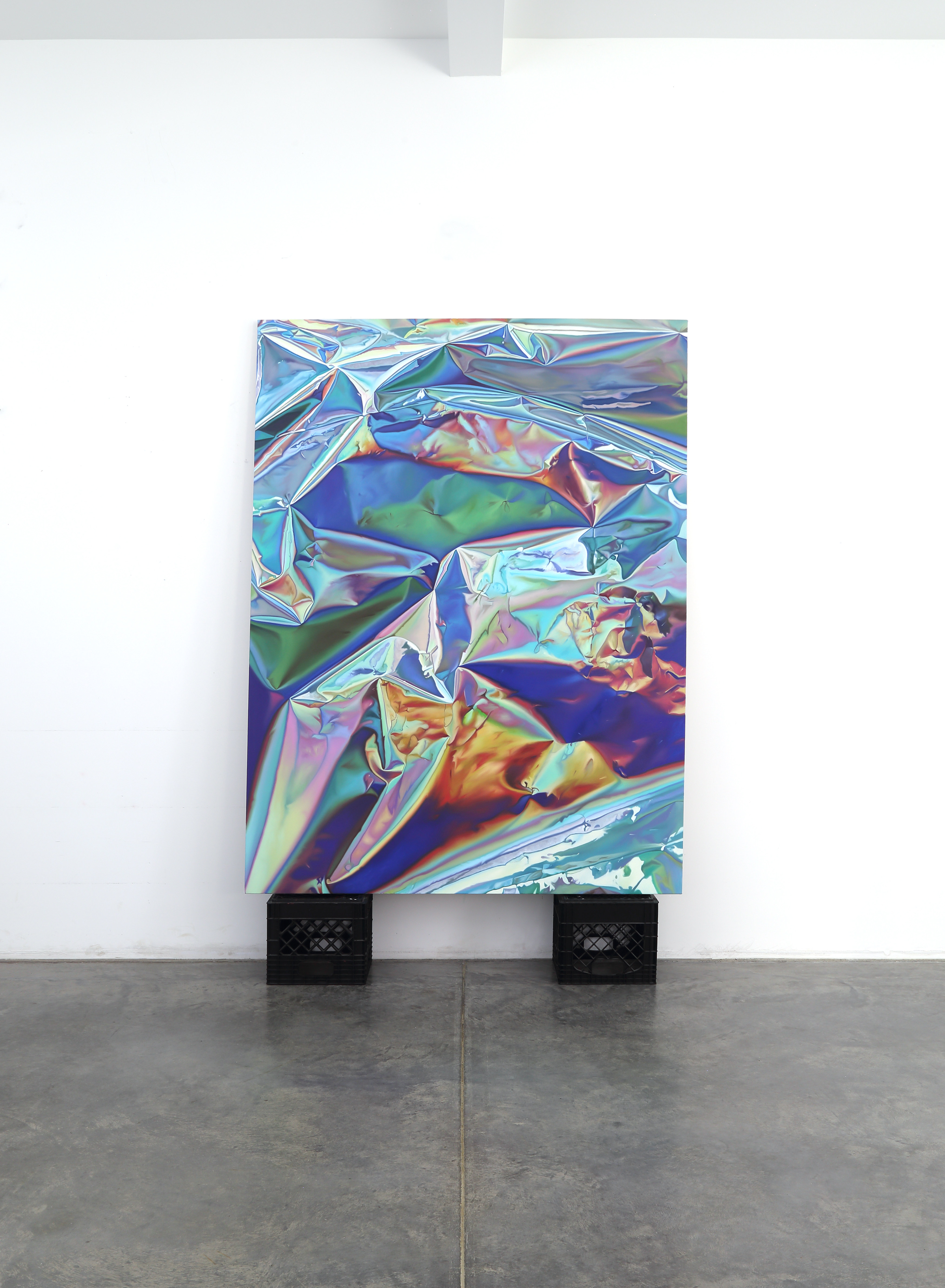 a close up of a piece of foil on a table