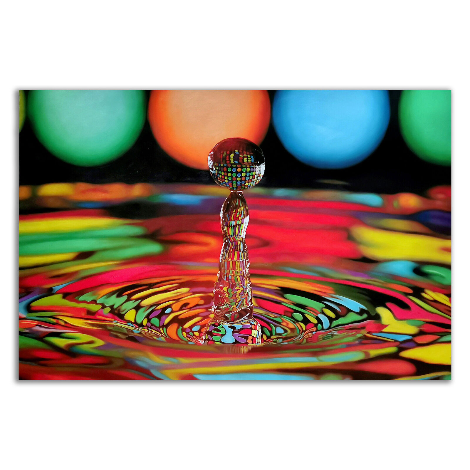 A picture of a drop of water falling into a pool of water.