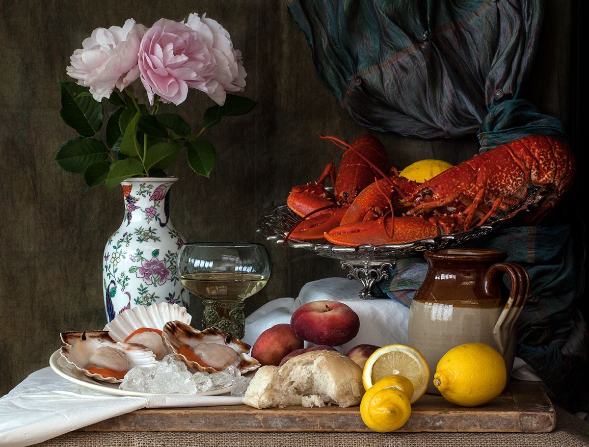 Still Life with Lobsters and Scallops by Shelley Nott, 18th century