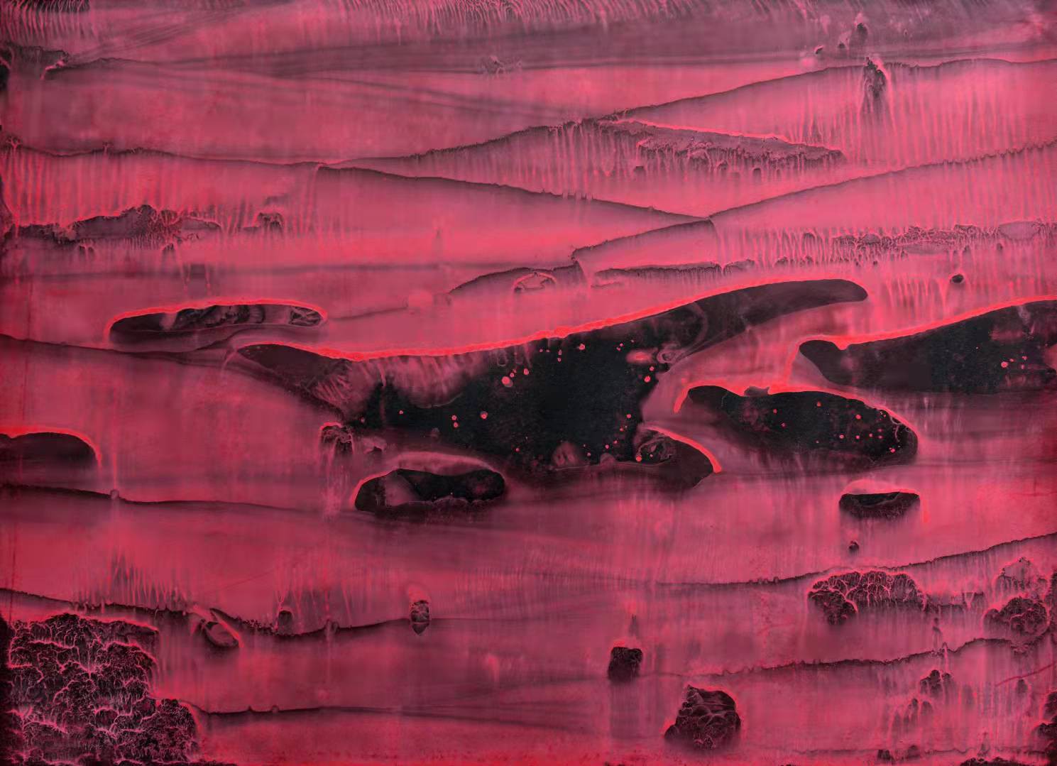 Series The Red Mountain No.20 by Shi-Guang  Li, 2018