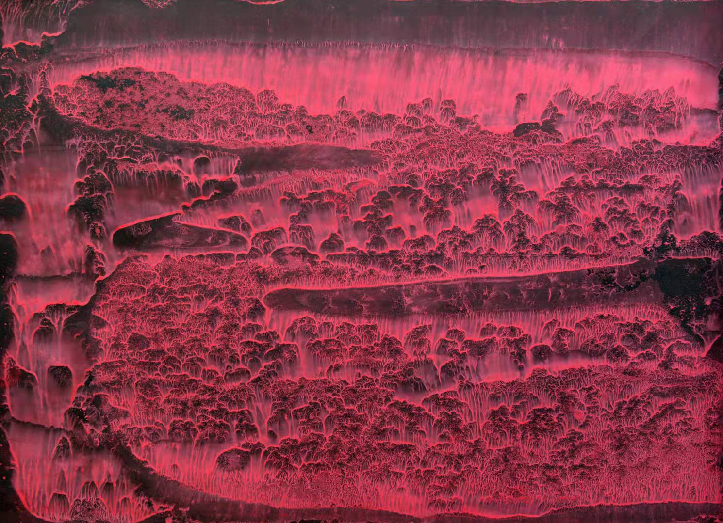 The red mountain - Series No.11 by Shi-Guang  Li, 2018
