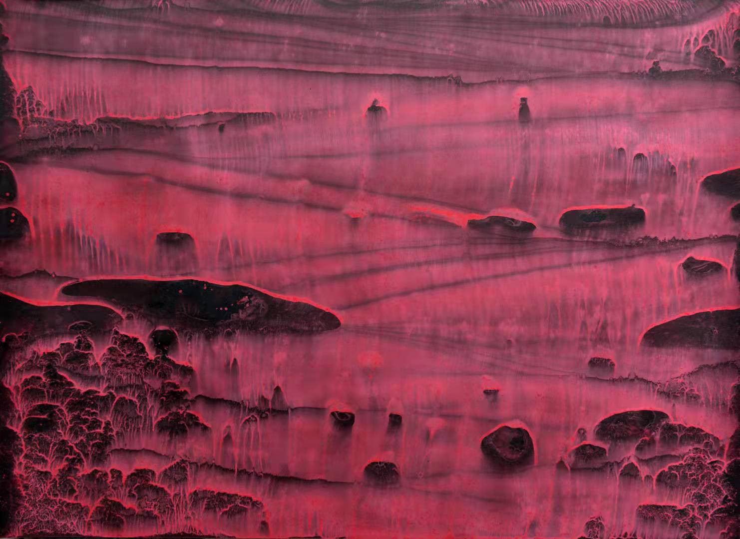 The red mountain - Series No.19 by Shi-Guang  Li, 2018