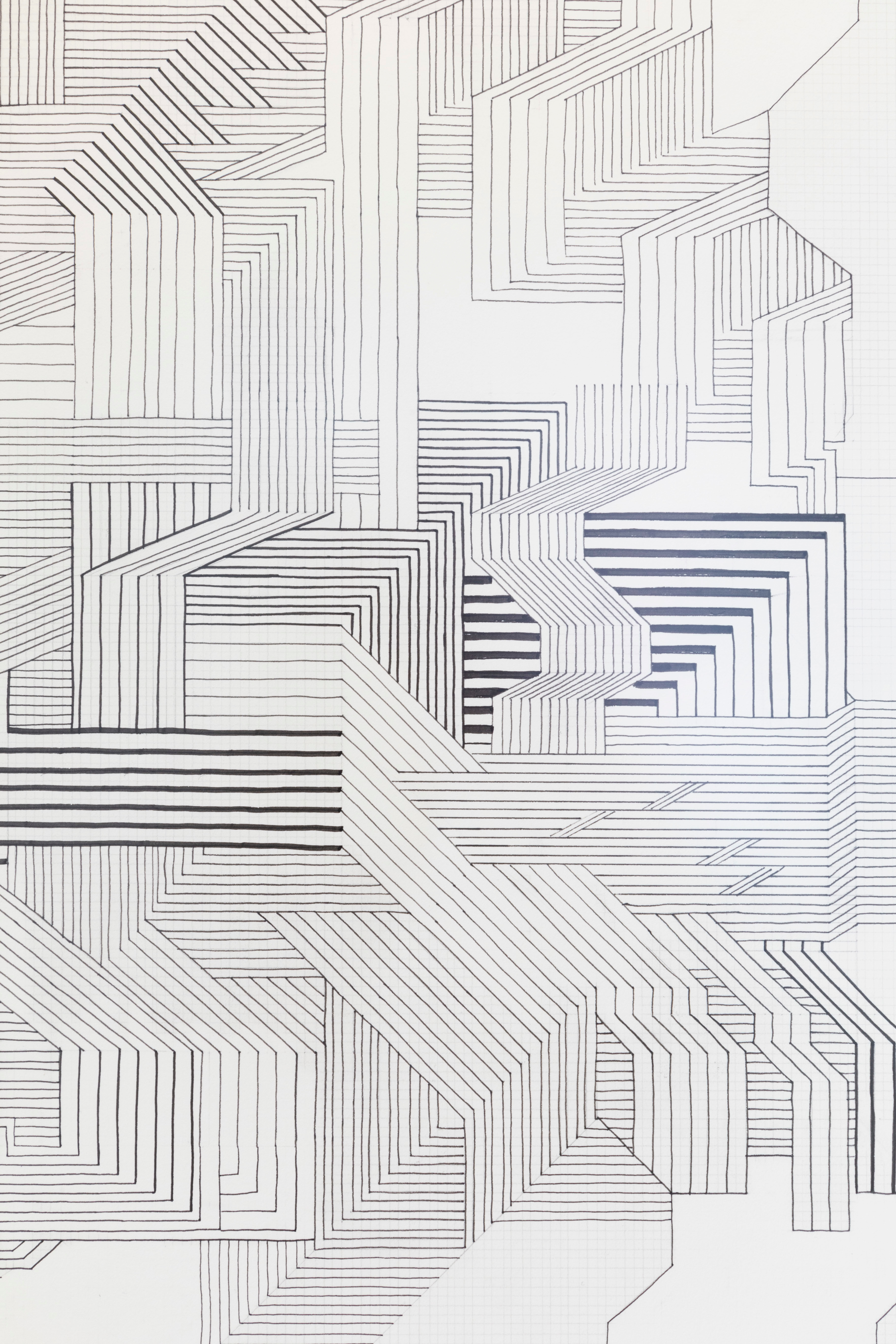 Artwork by Sofia Escobar, Exploration in Space, Made of Ink on watercolour paper 