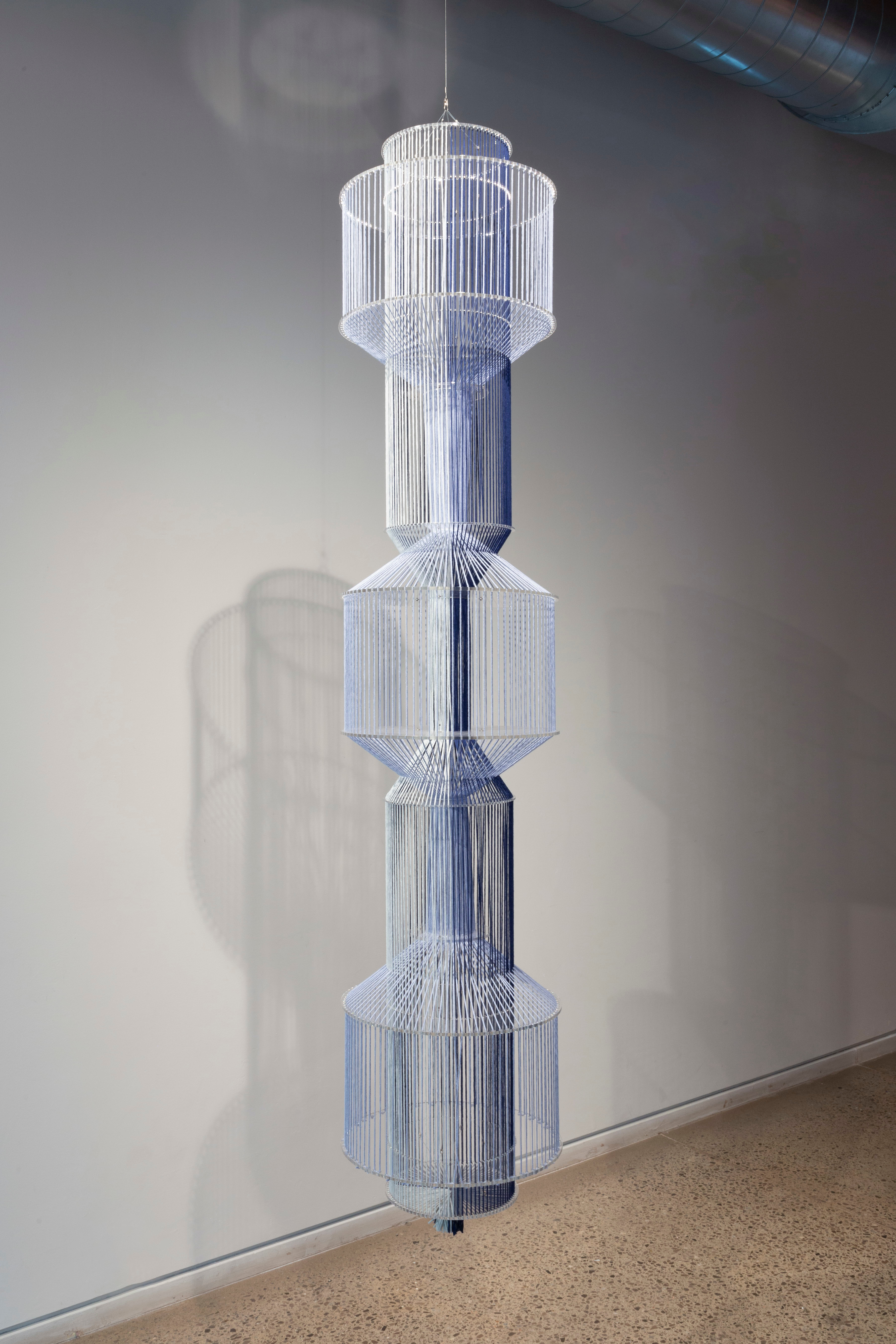 Artwork by Sofia Escobar, Mirrored, Made of Cotton thread and plexiglass 