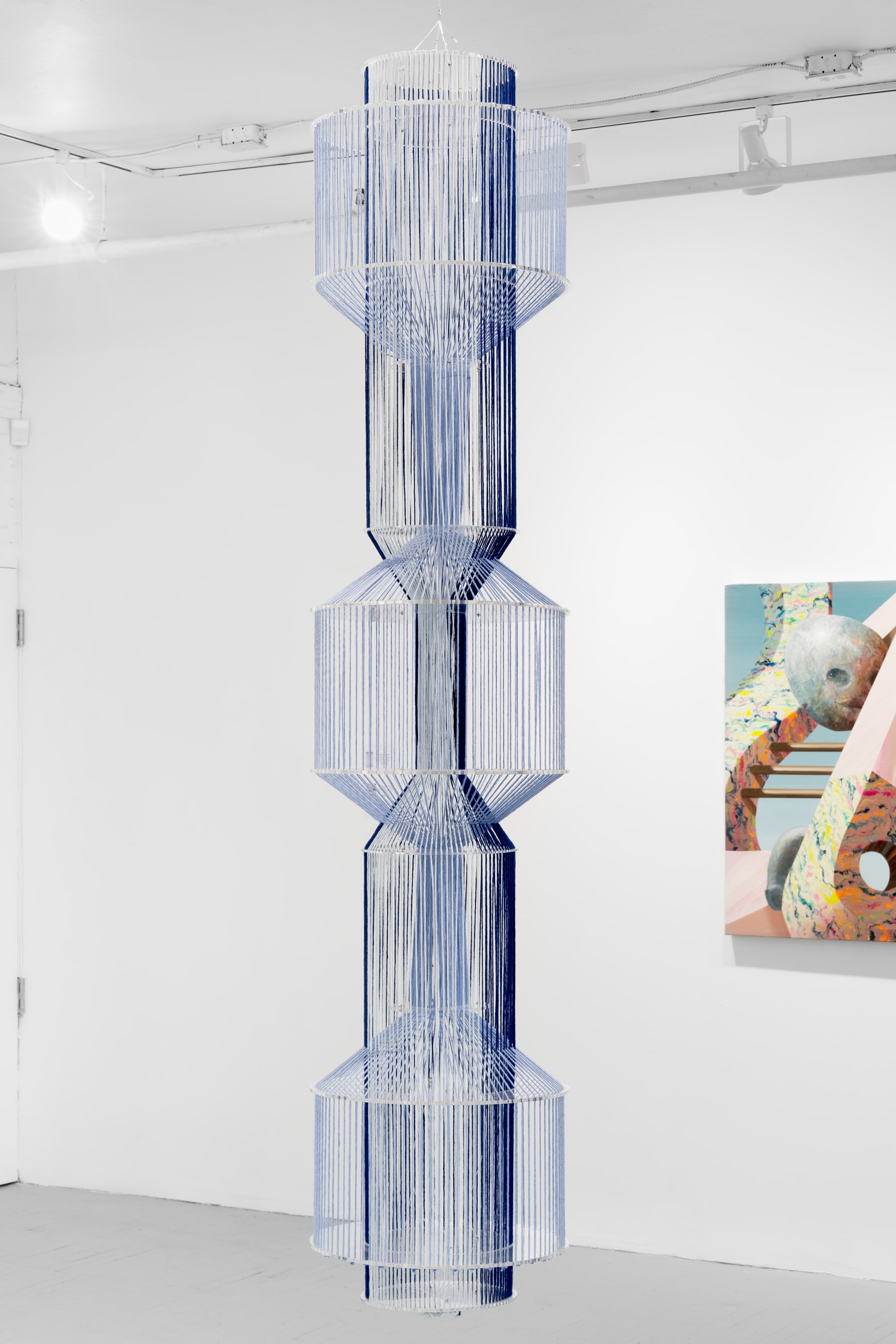 Artwork by Sofia Escobar, Mirrored, Made of Cotton thread and plexiglass 