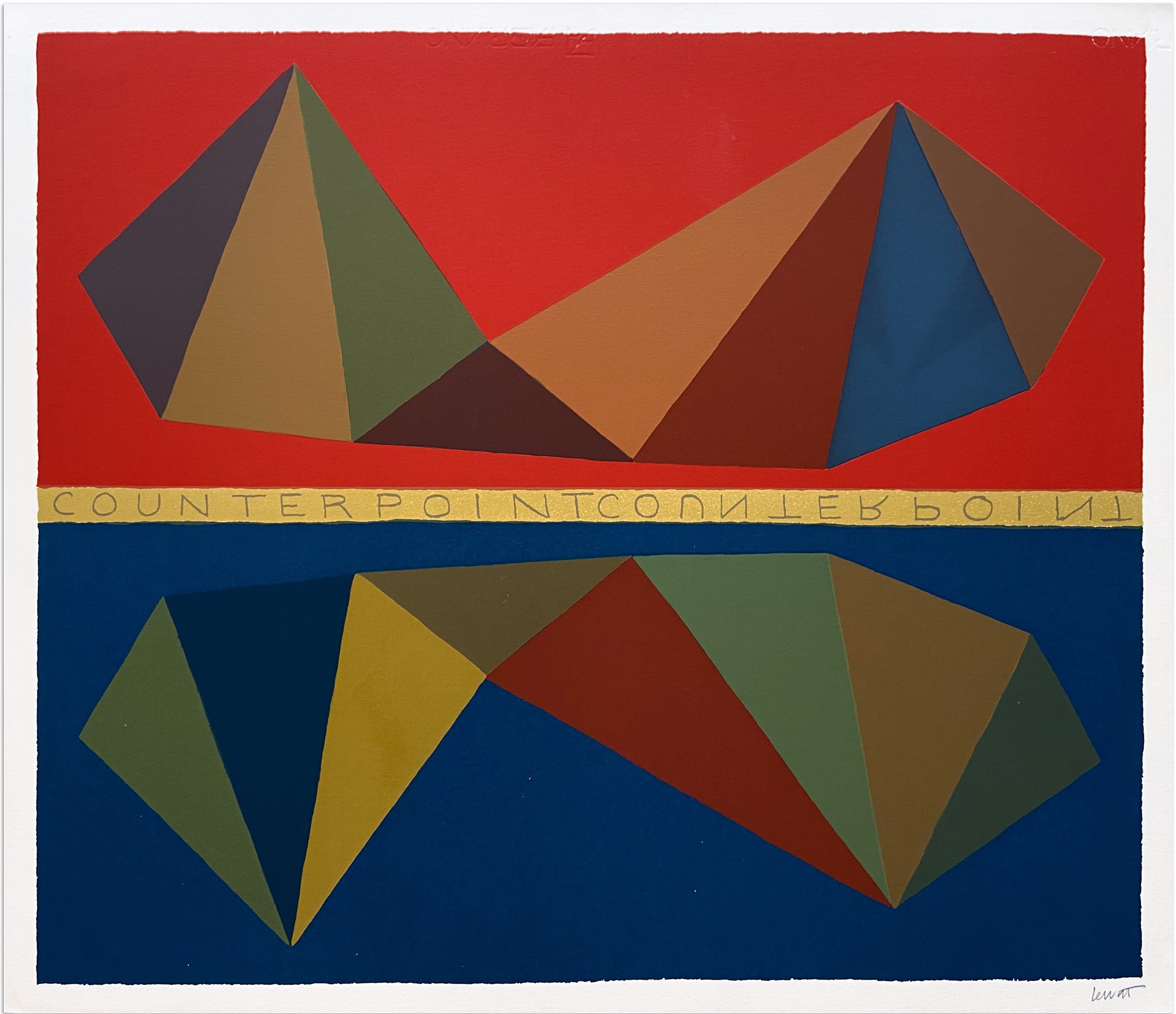 Two Asymmetrical Pyramids and Their Mirror Images (Counterpoint) by Sol LeWitt, 1986