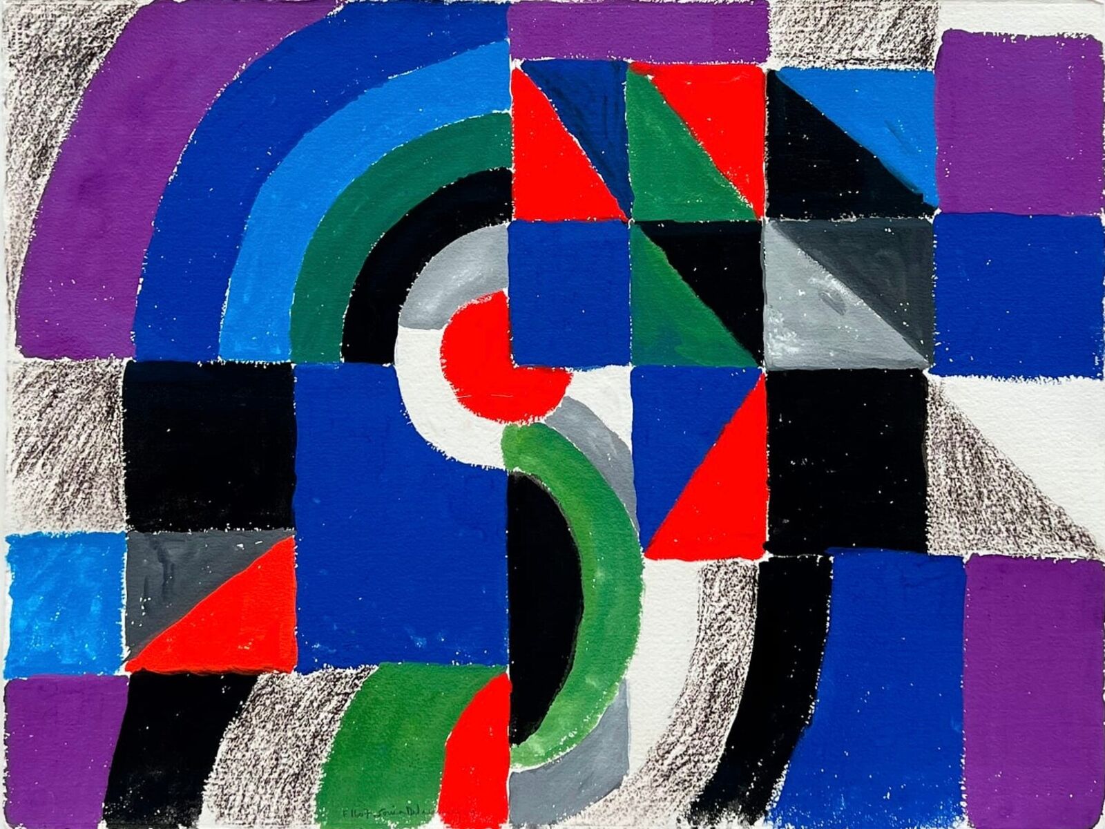 Artwork by Sonia Delaunay, Rythmes-composition, Made of Gouache on paper 