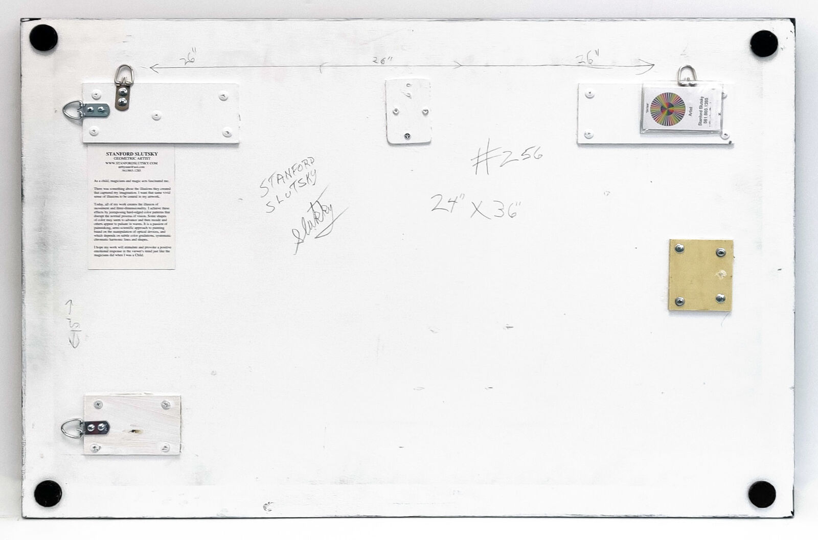 A painting of a colorful pattern of colored pencils on a black background.