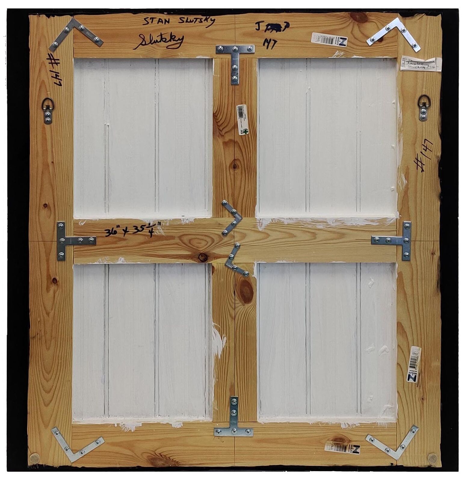 A rainbow colored striped pattern on a white background.