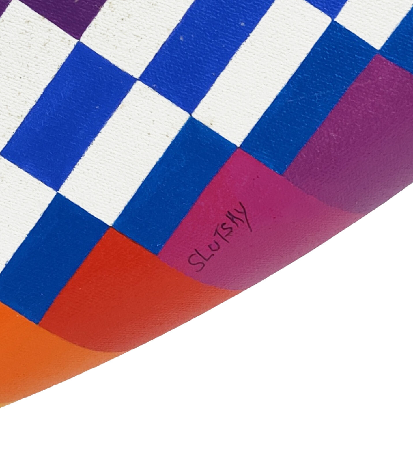 A colorful circle with a checkered pattern on it. 