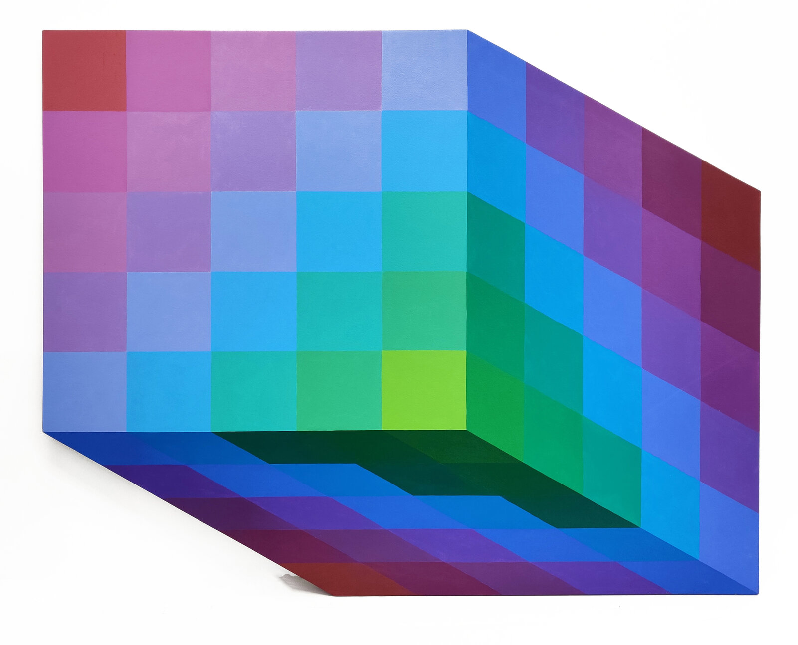 A colorful abstract painting on a white background.