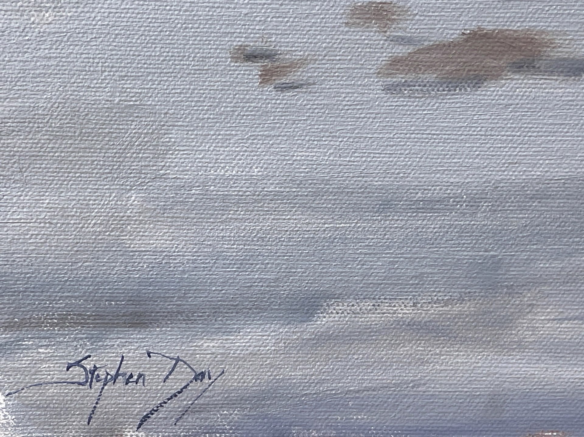 A painting of a river in the middle of a snowy landscape.