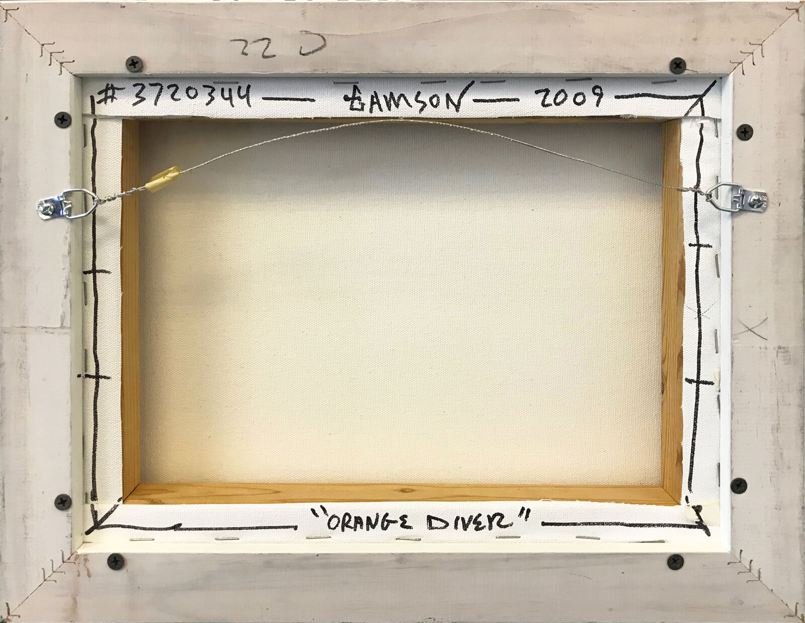 A picture of a scuba diver in a white frame.