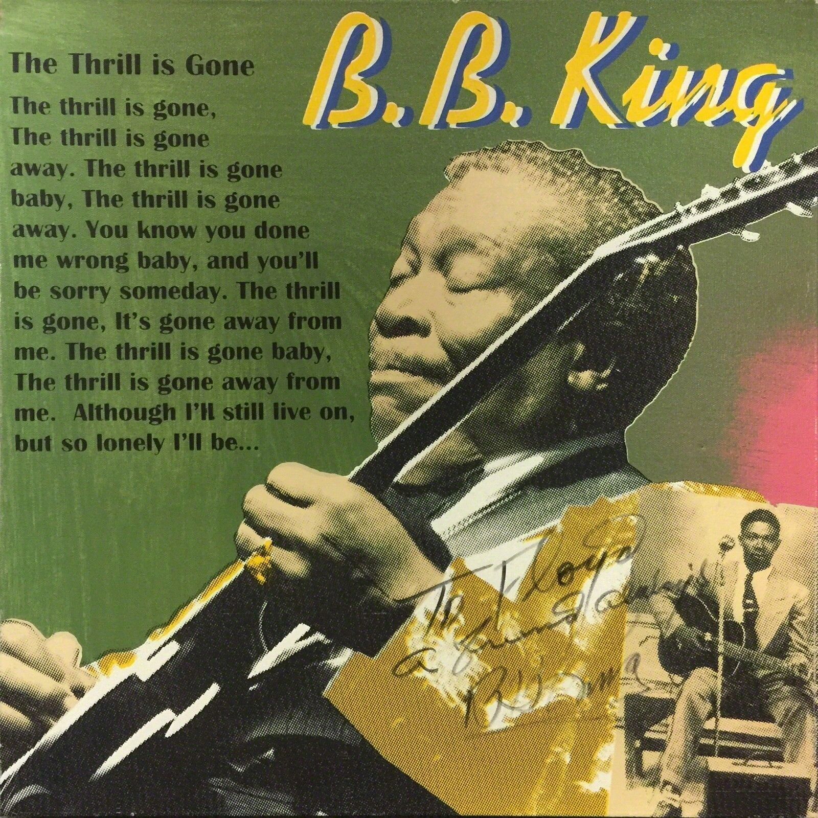 Artwork by Steve Kaufman, BB KING, Made of Hand Painted With Embellishment On Canvas 