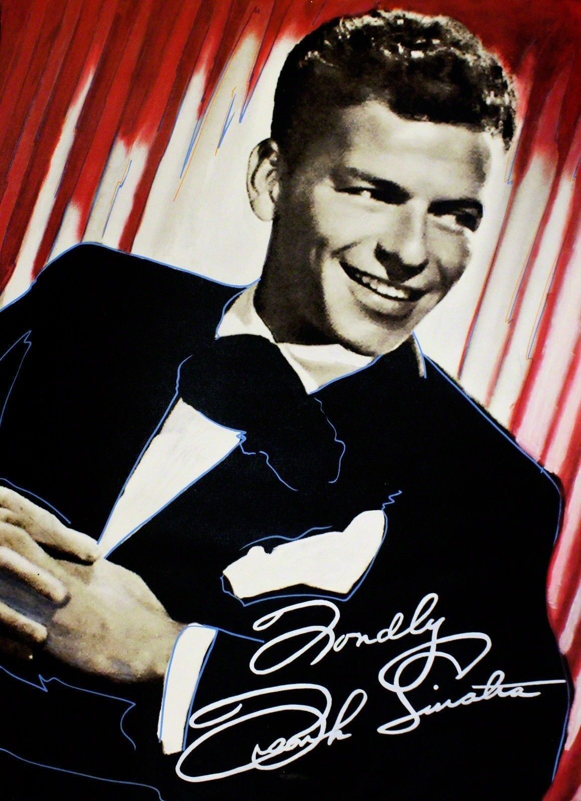 A painting of a man in a tuxedo with a bow tie.